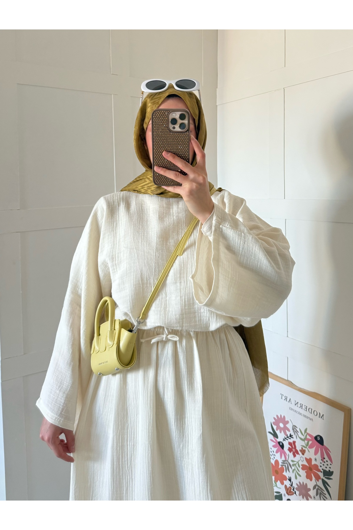 Moda Lippa  Krem Müslin Etekli Salaş Takım - Görsel 3