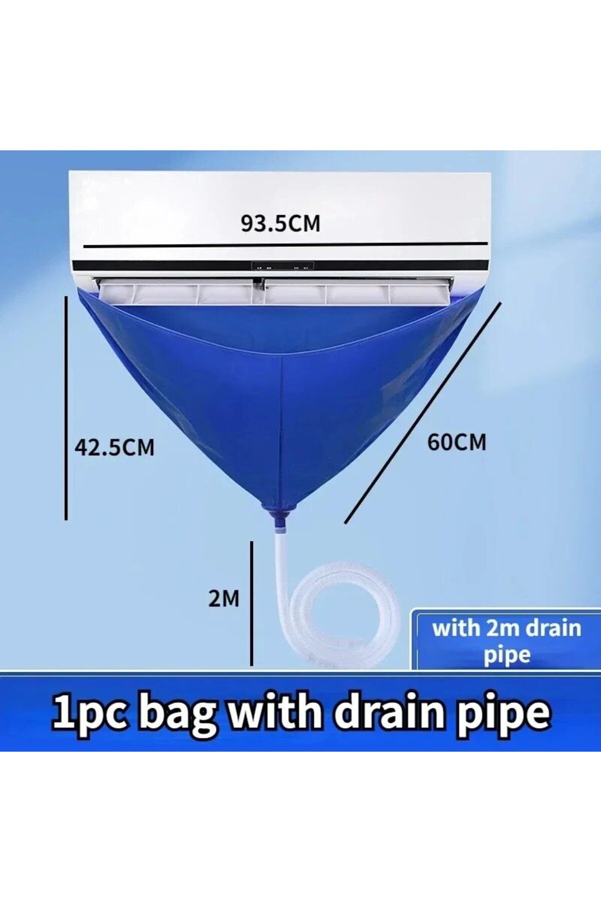 Choice-95cm 1hp 1pc 1-6ps Summer Ac Cleaning Kit Air Conditioner Bag With Drain Pipe Cleaner Waterproof Con 1