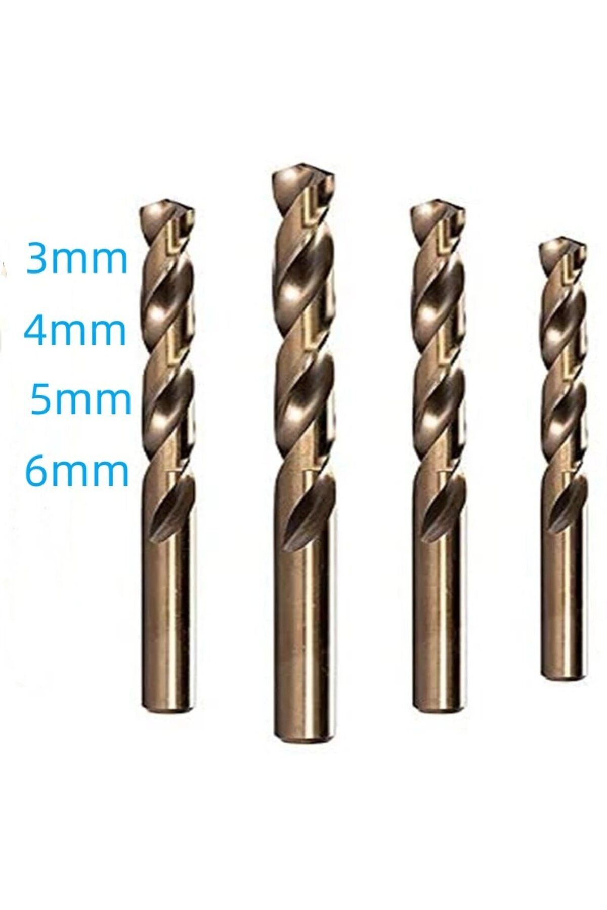 Choice-Round 4Pcs Drill Bit Set M35 5% Cobalt Twist Drill Bit Set 3/4/5/6mm HSS-Co Core Drill Bits Drilling 1