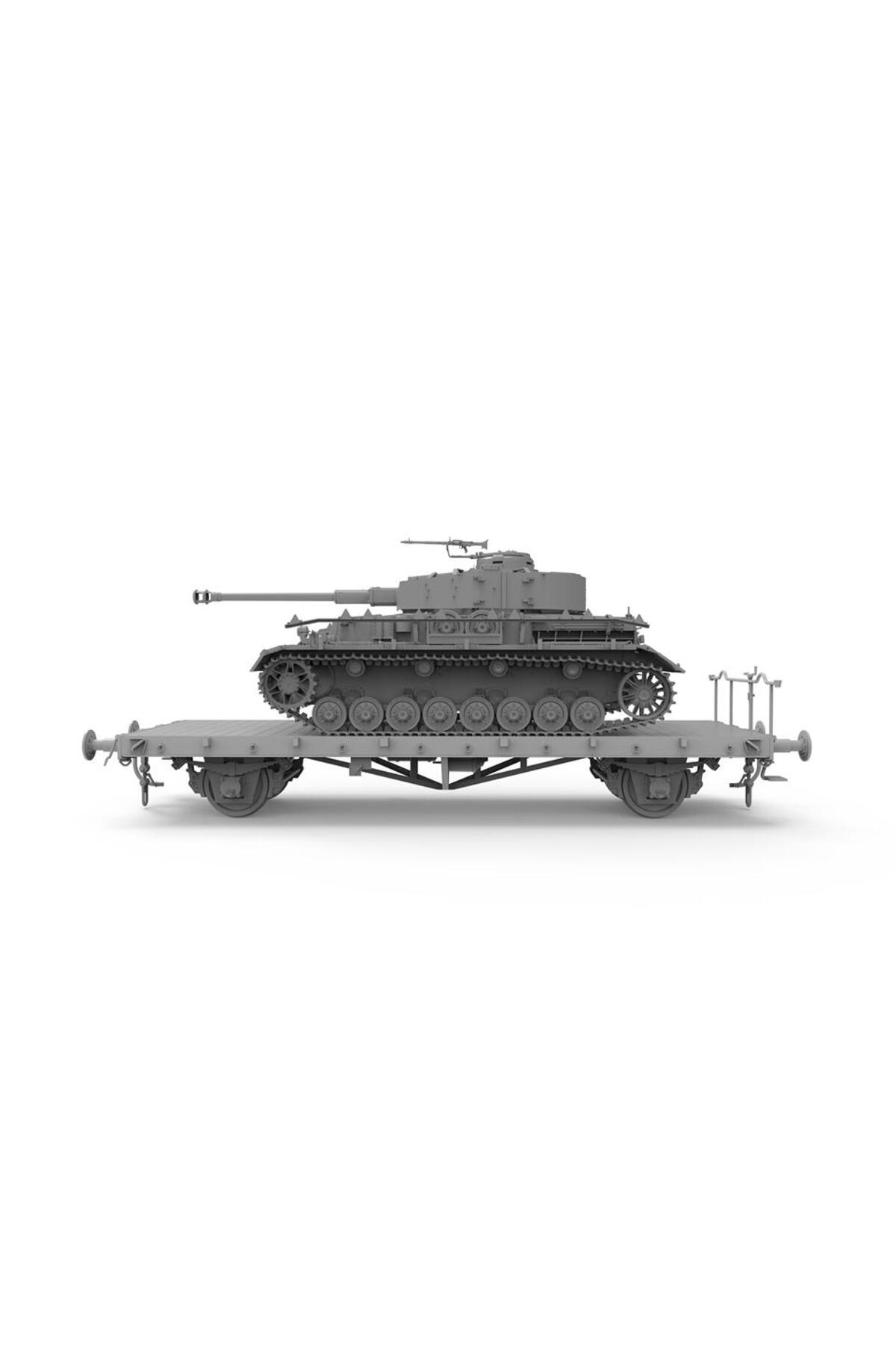 Border BT-025 1/35 Pz.Kpfw.IV Ausf.J اوایل/میانه و ریل‌وی فلت‌بد Ommr مدل پلاستیکی مونتاژ