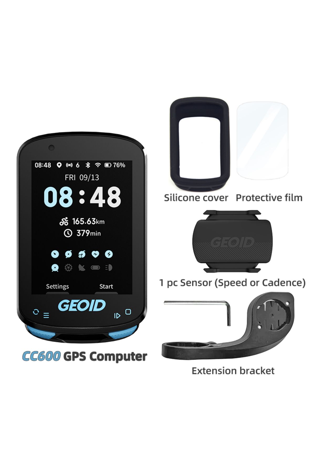 Choice-CC600 CS600 1PCS Geoid CC600 Bike Computer Color Screen Smart Navigation GPS Wireless Bicycle Speedo 1