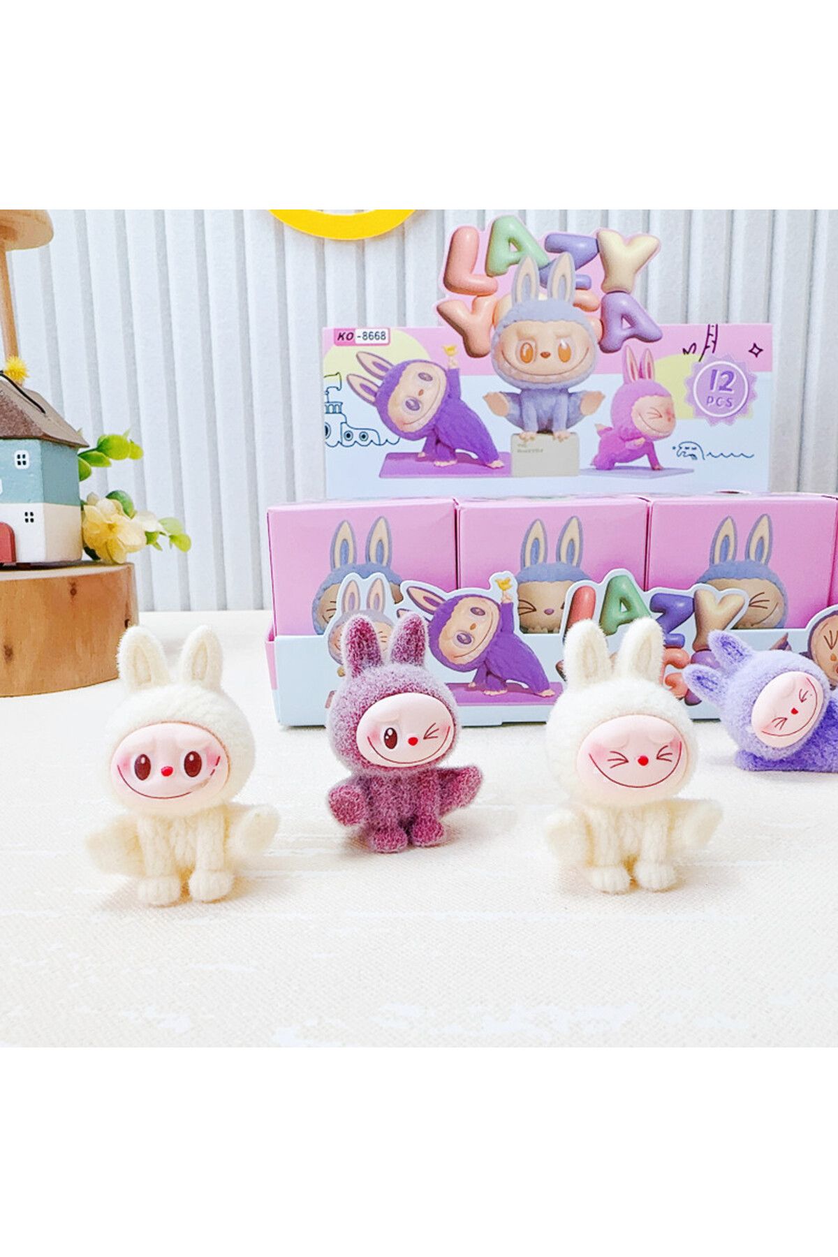 Choice-Random 1pcs New Labubu Blind Box Lazy Yoga Serise High-Value Cute Doll Desktop Ornaments Model Child 3