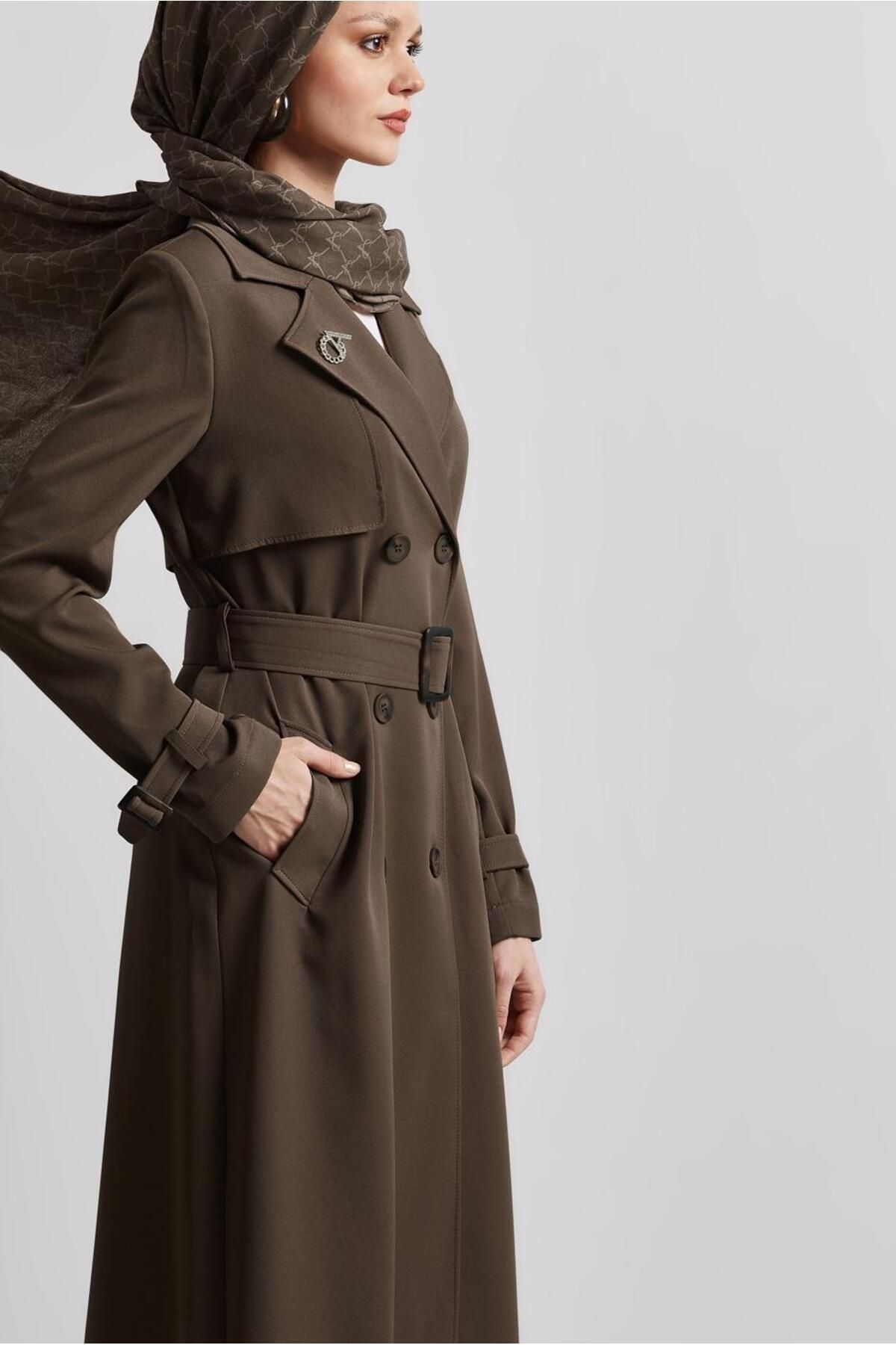مانتو ترنچ کمربند 10966 Alvina