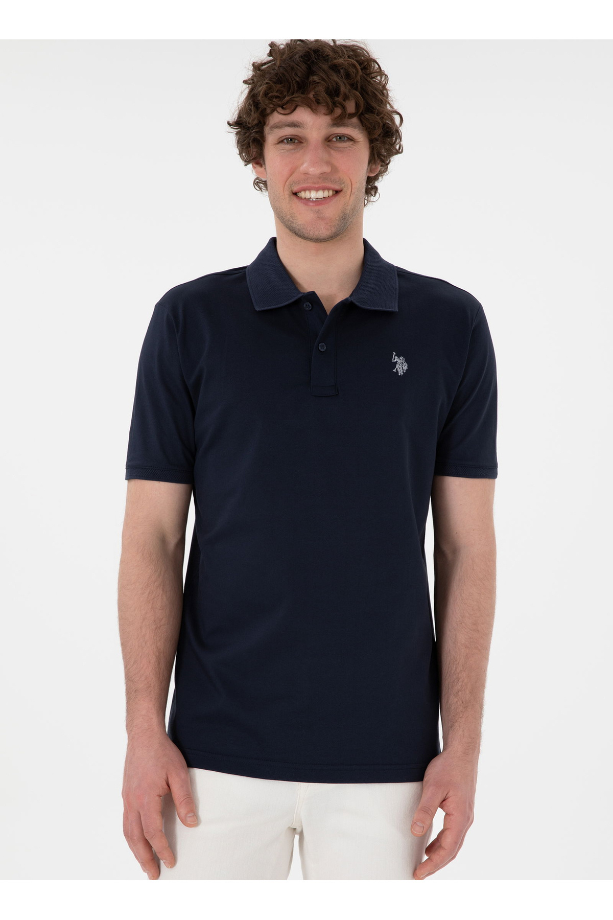 یو اس پولو تی‌شرت پولو مردانه آبی نفتی U.S. Polo Assn.
