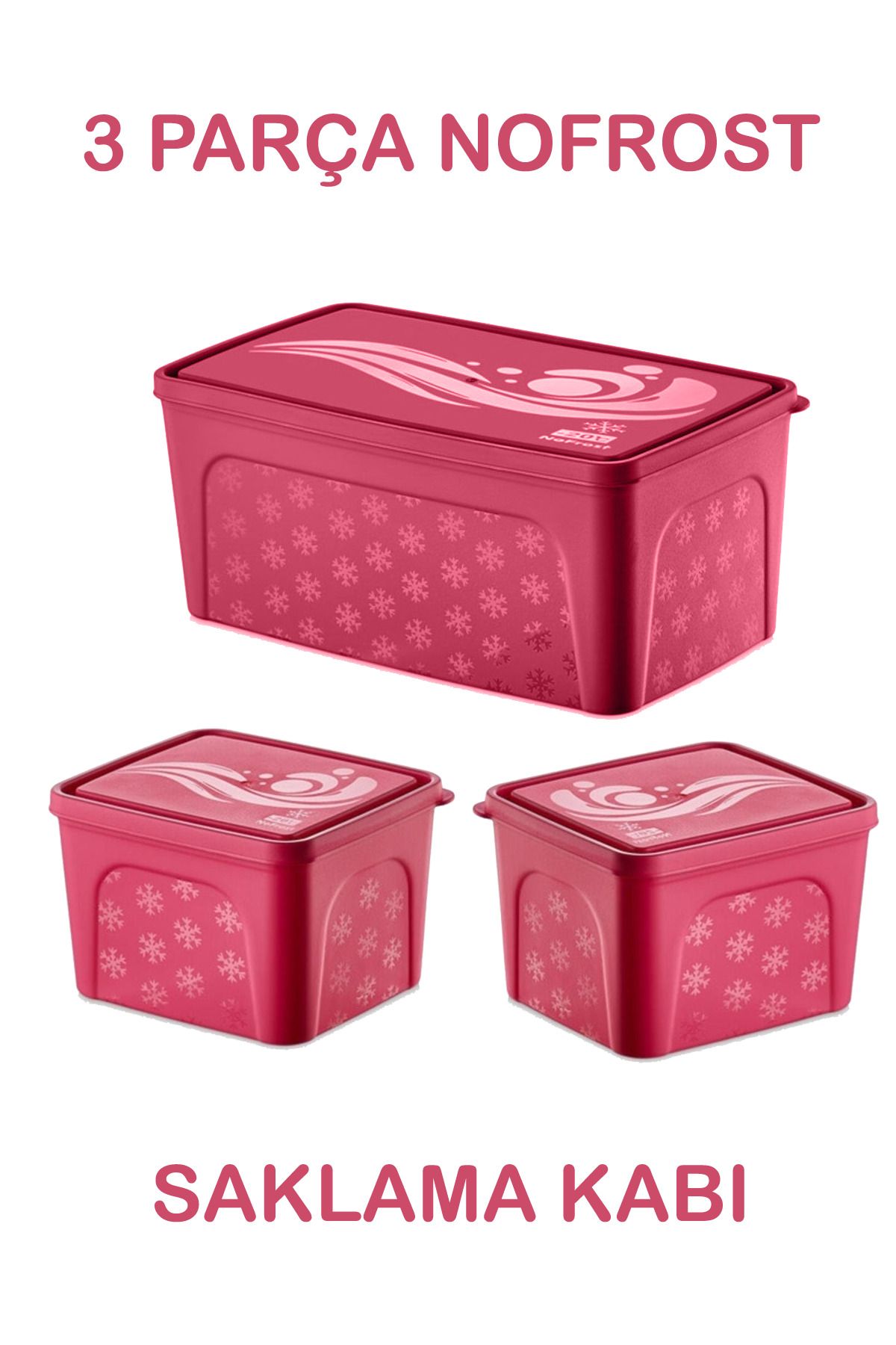Elegant Plastik-Deep Nofrost 3.5Lt. + 2X 1.1 Lt Storage Container Set - 3 Piece Freezer Storage Container Set 1