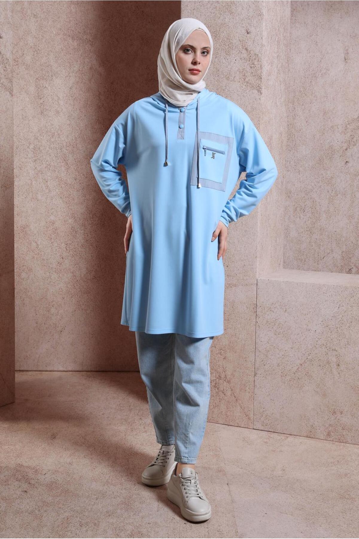 آلوینا تونیک ورزشی کلاه‌دار کد ۴۳۸۴۶