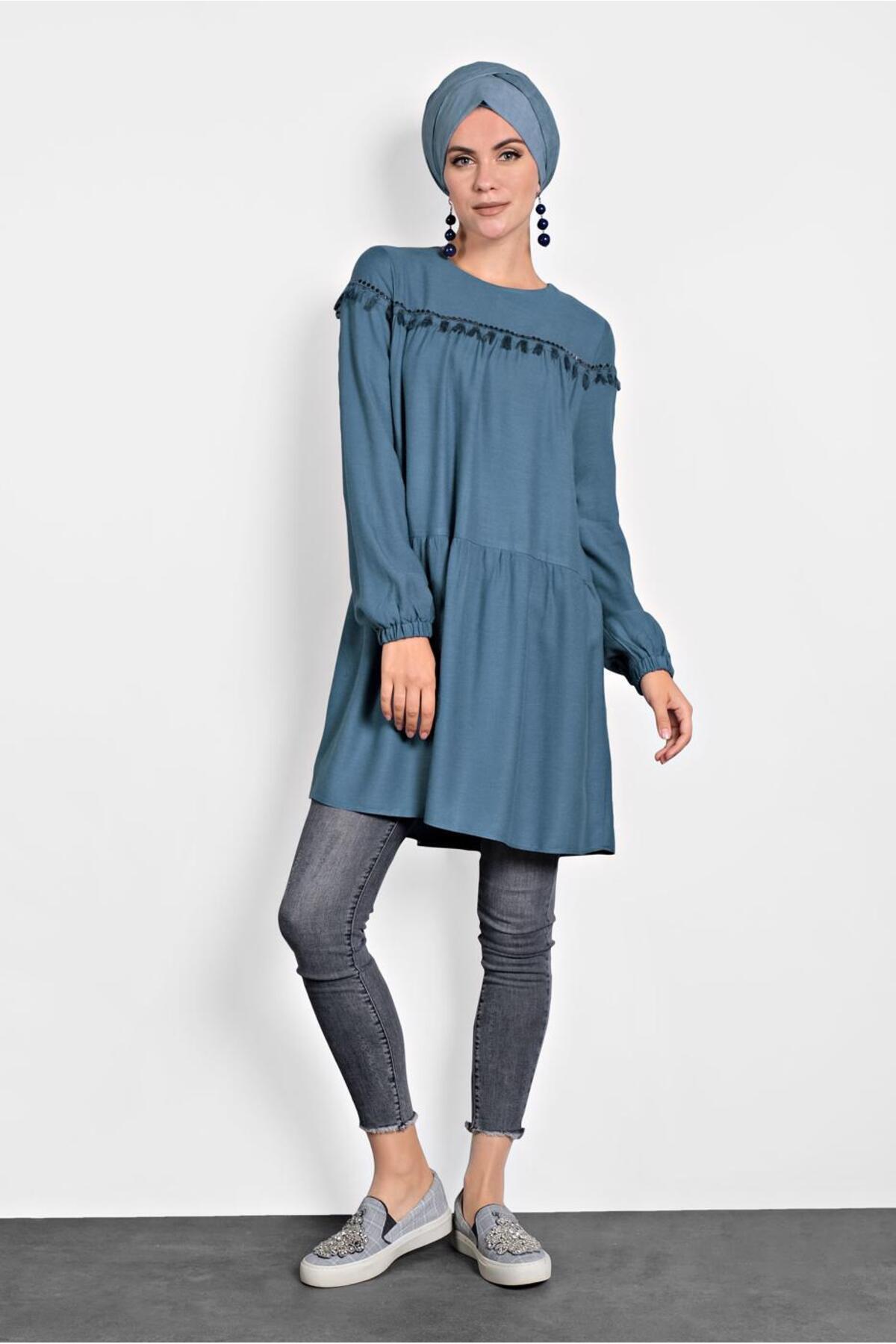 Alvina-Sequined Tunic with Sequins and Tassels 40116 2