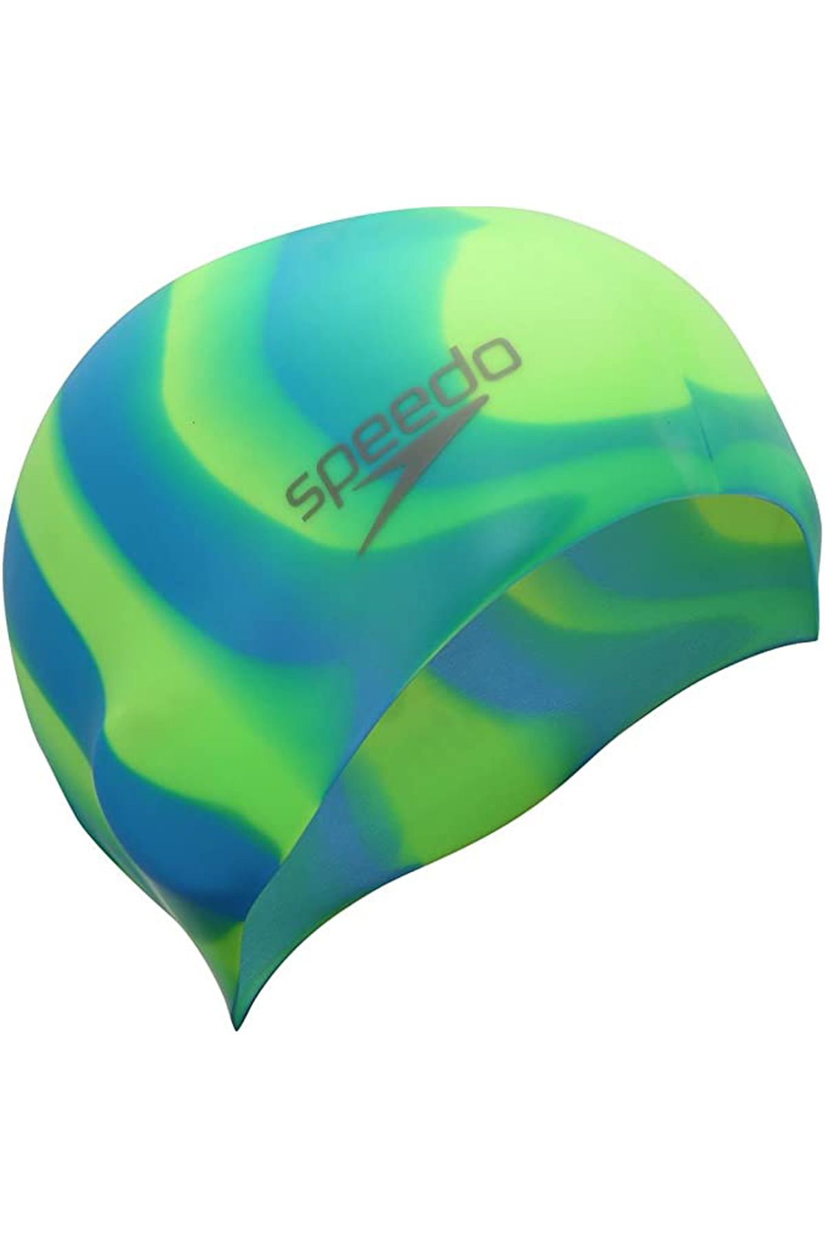 SPEEDO-Flat Color Sılc Cap Ju Grn/Blu Unisex Children's Swimming Cap 8-70993A084 2