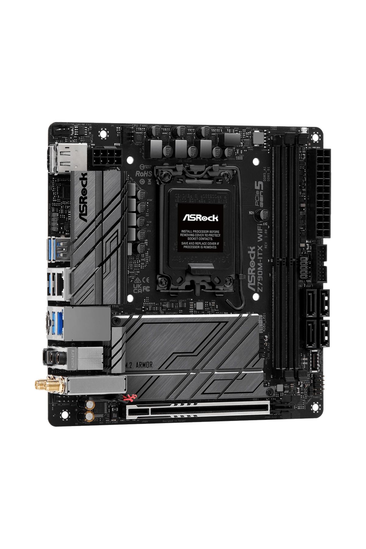 ASROCK-Motherboard ASRock Z790M-ITX WiFi, DDR5, Intel Z790, LGA 1700, Mini-ITX 4