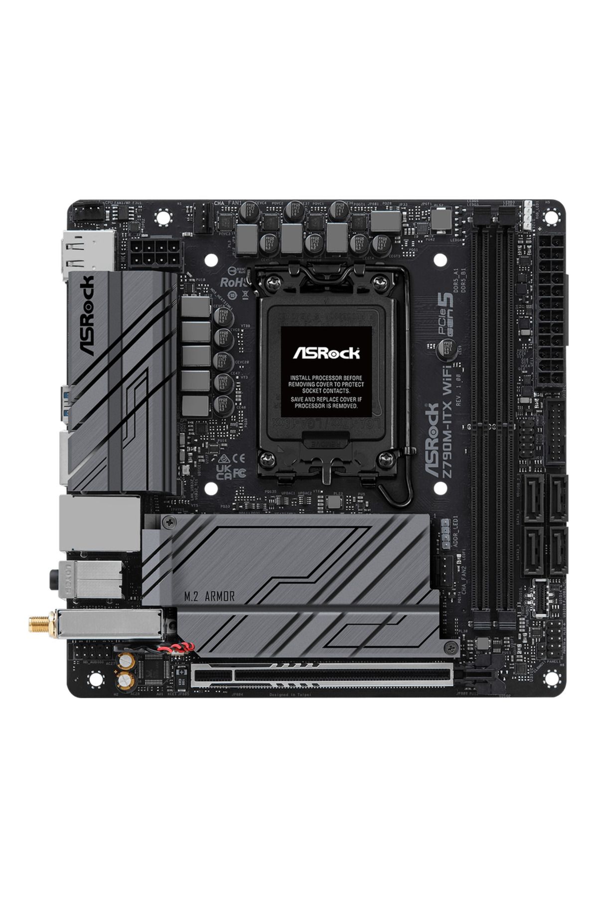 ASROCK-Motherboard ASRock Z790M-ITX WiFi, DDR5, Intel Z790, LGA 1700, Mini-ITX 1