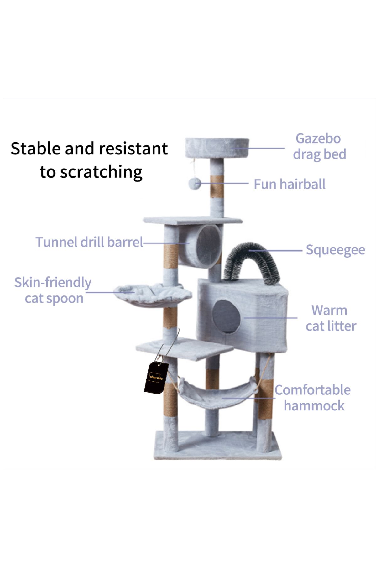 KidLe-Cat Tree Cat Climbing Frame Cat Tower Cat Jumping Platform 4
