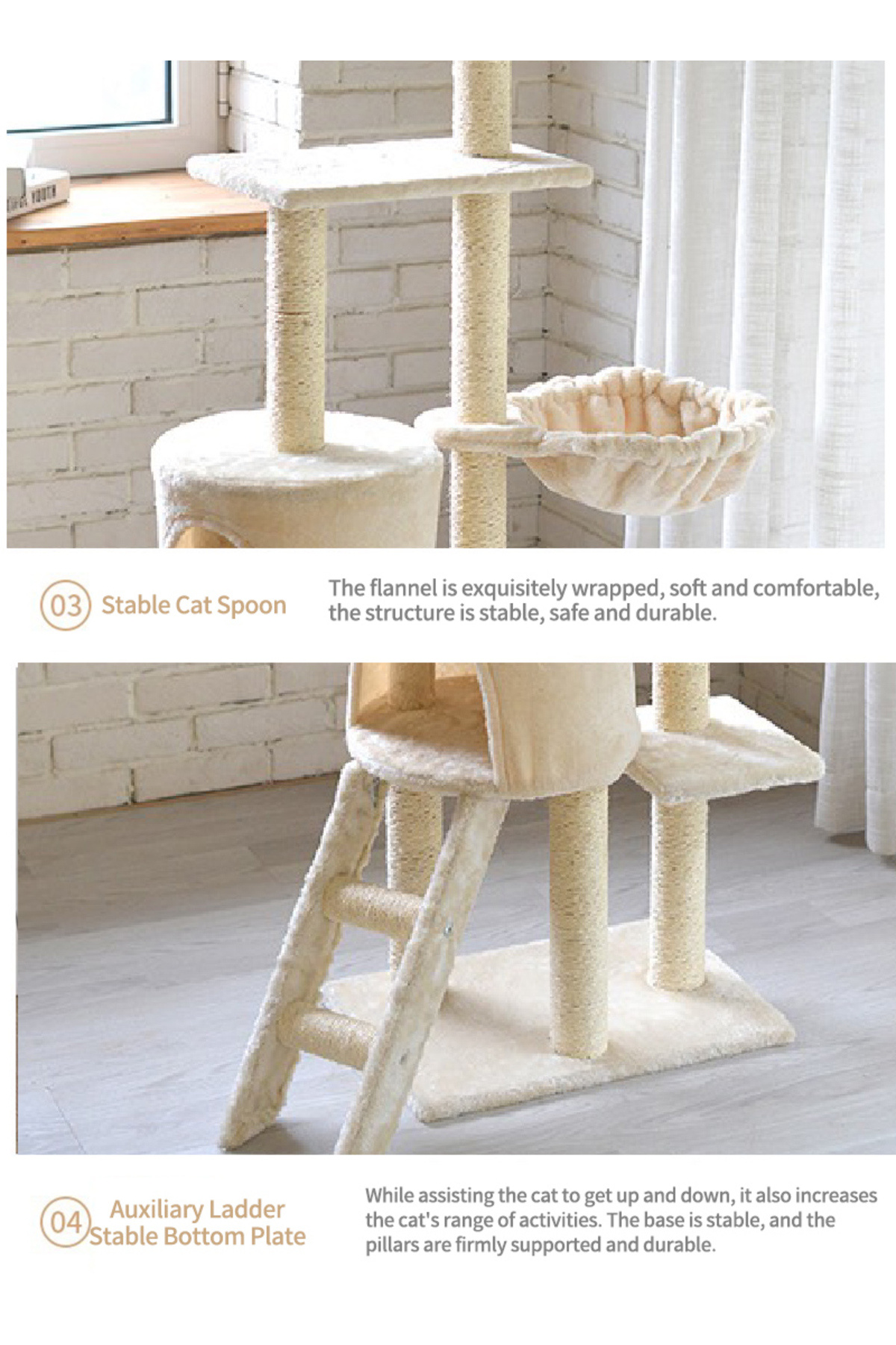 KidLe-Cat Tower Cat Tree Cat Climbing Frame Cat Nest 5