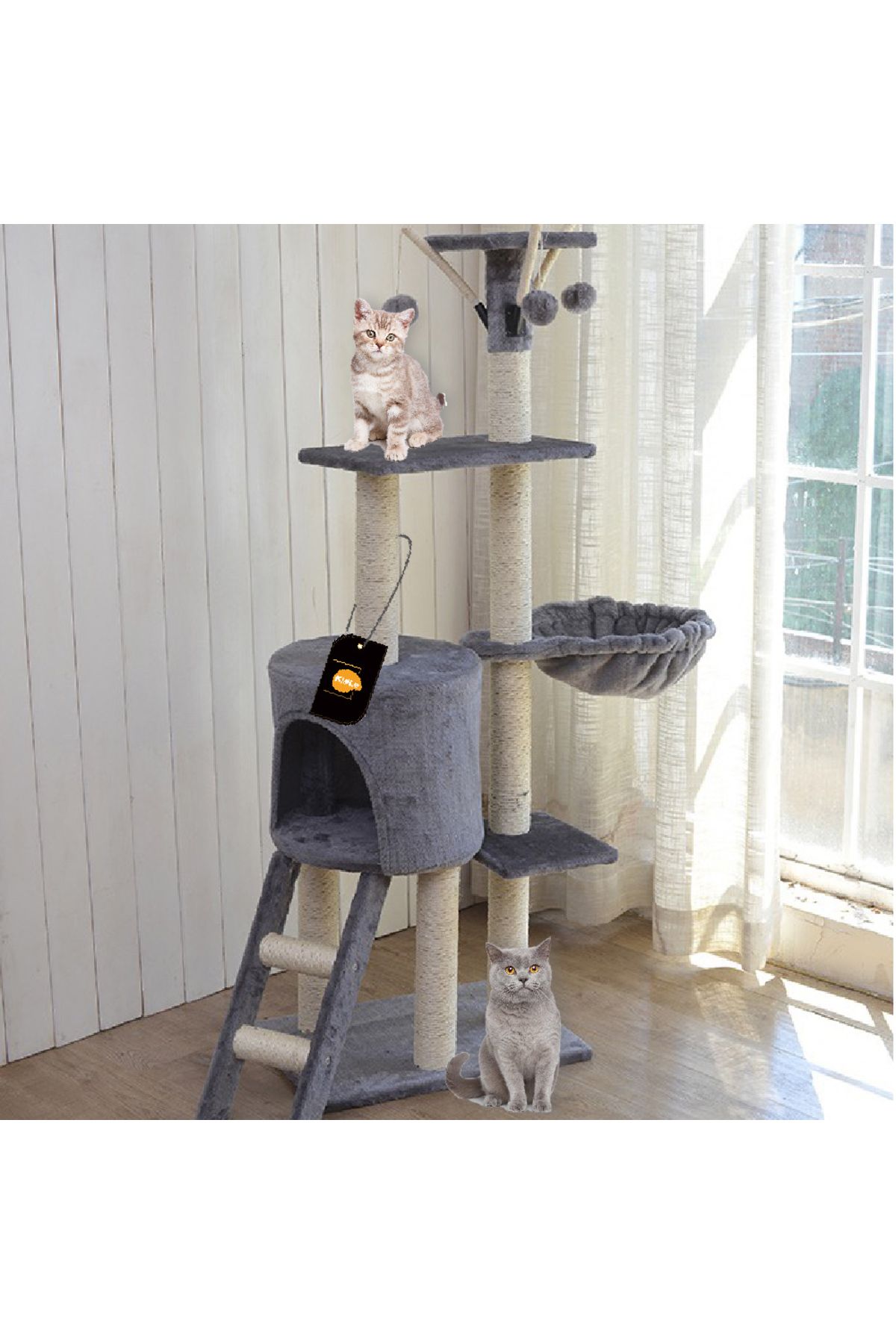 KidLe-Cat Tree Large Cat Climbing Frame Cat Nest 5