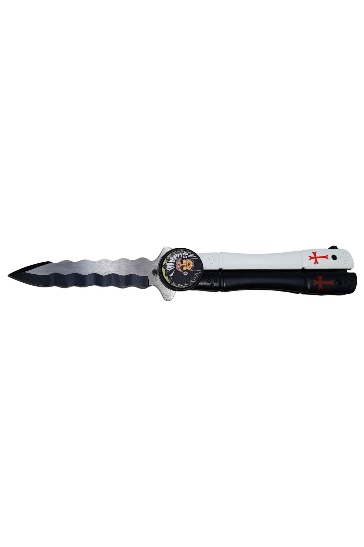 Depox Cuțit Fluture De Vânătoare Ideallstore , Șef Indian, Oțel Inoxidabil, 22,5 Cm, Multicolor - One Size