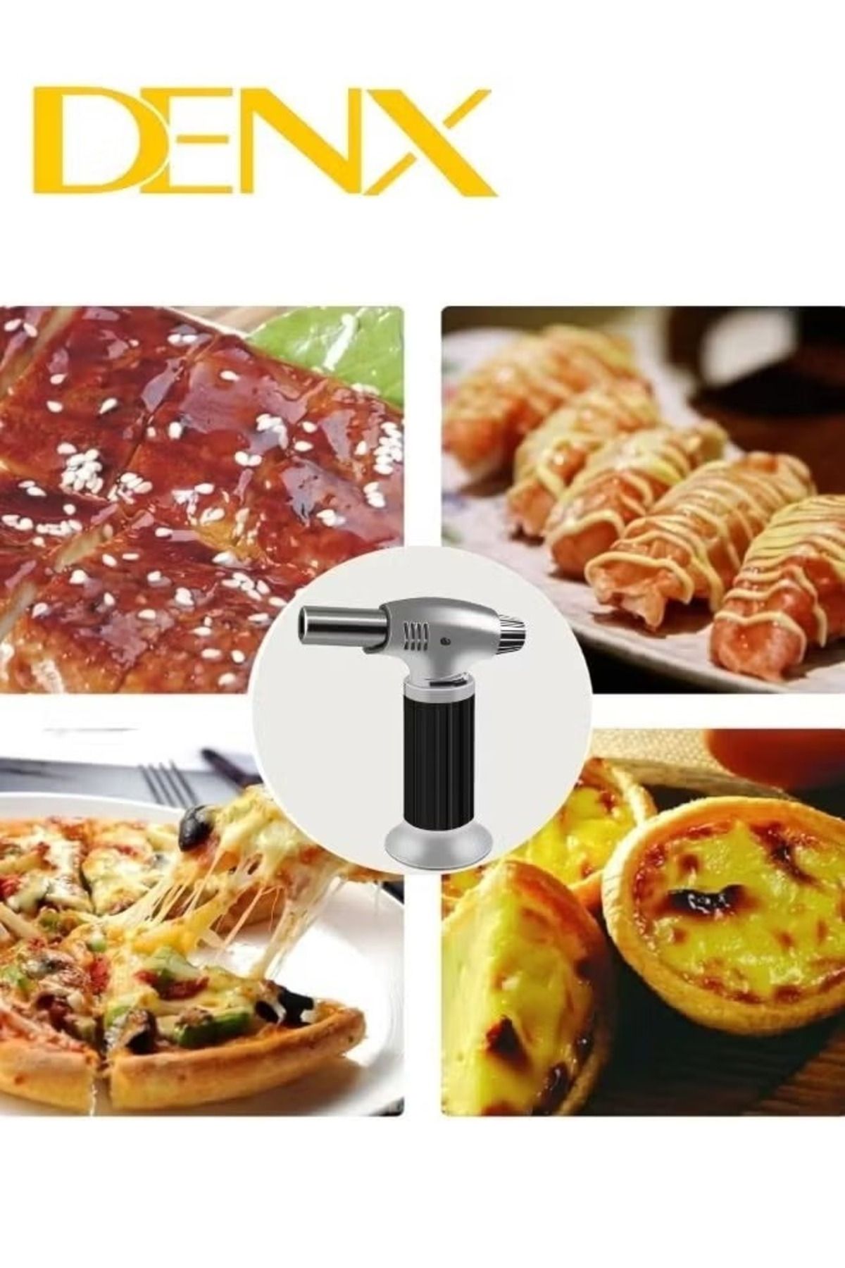 Denx-Kitchen Lighter , Torch Cooking Torch Crème Brule Torch, Refillable Adjustable Flame Lighter Dx2583 5