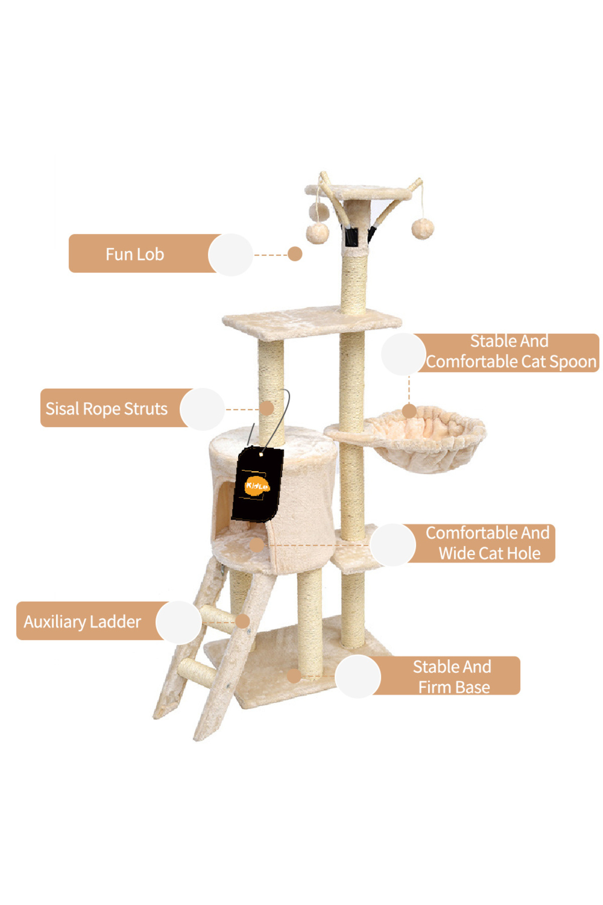 KidLe-Cat Tower Cat Tree Cat Climbing Frame Cat Nest 6