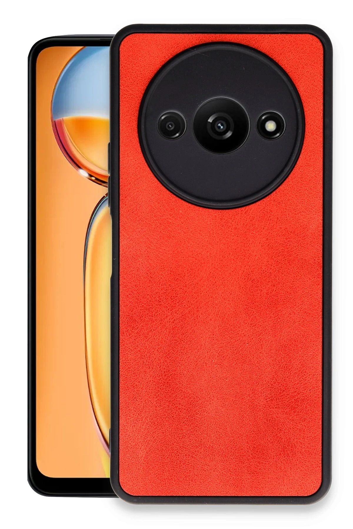 NewFace Xiaomi Redmi A3 4G Kılıf Aras Deri Kapak - Kırmızı BSTMY