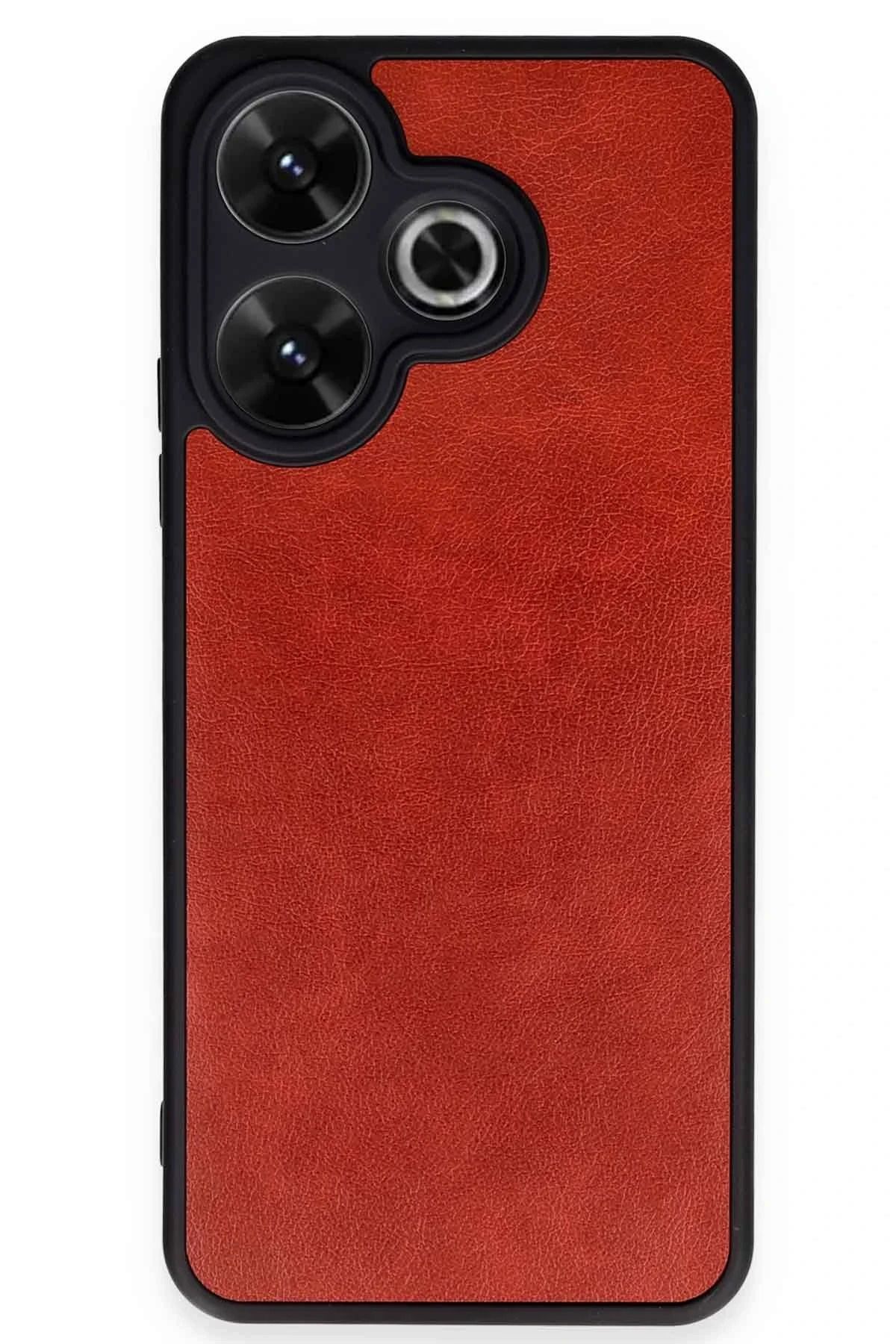 NewFace Xiaomi Redmi 13 4G Kılıf Aras Deri Kapak - Kırmızı INSLM