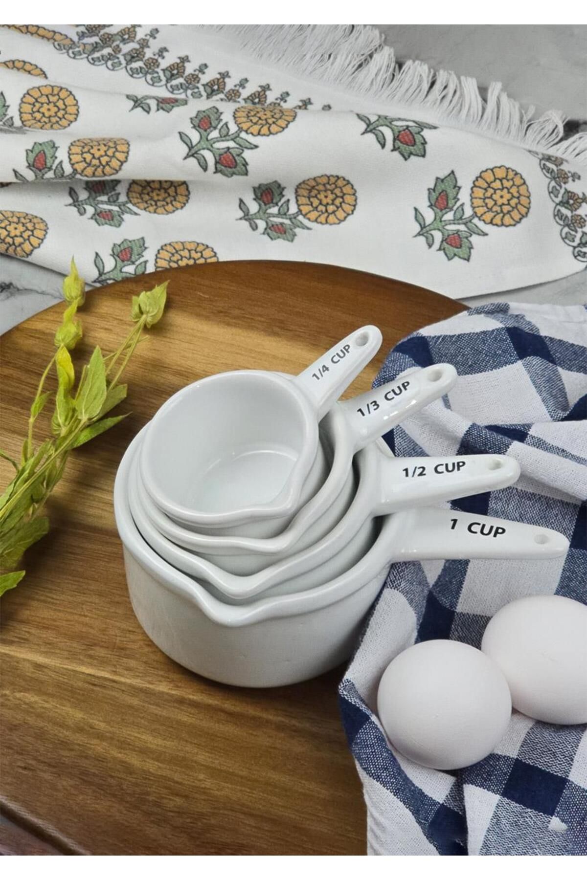 HomeTarz-Loza Measuring Cup Set - 4-Piece Porcelain Measuring Spoon Set - 4 Pieces 1