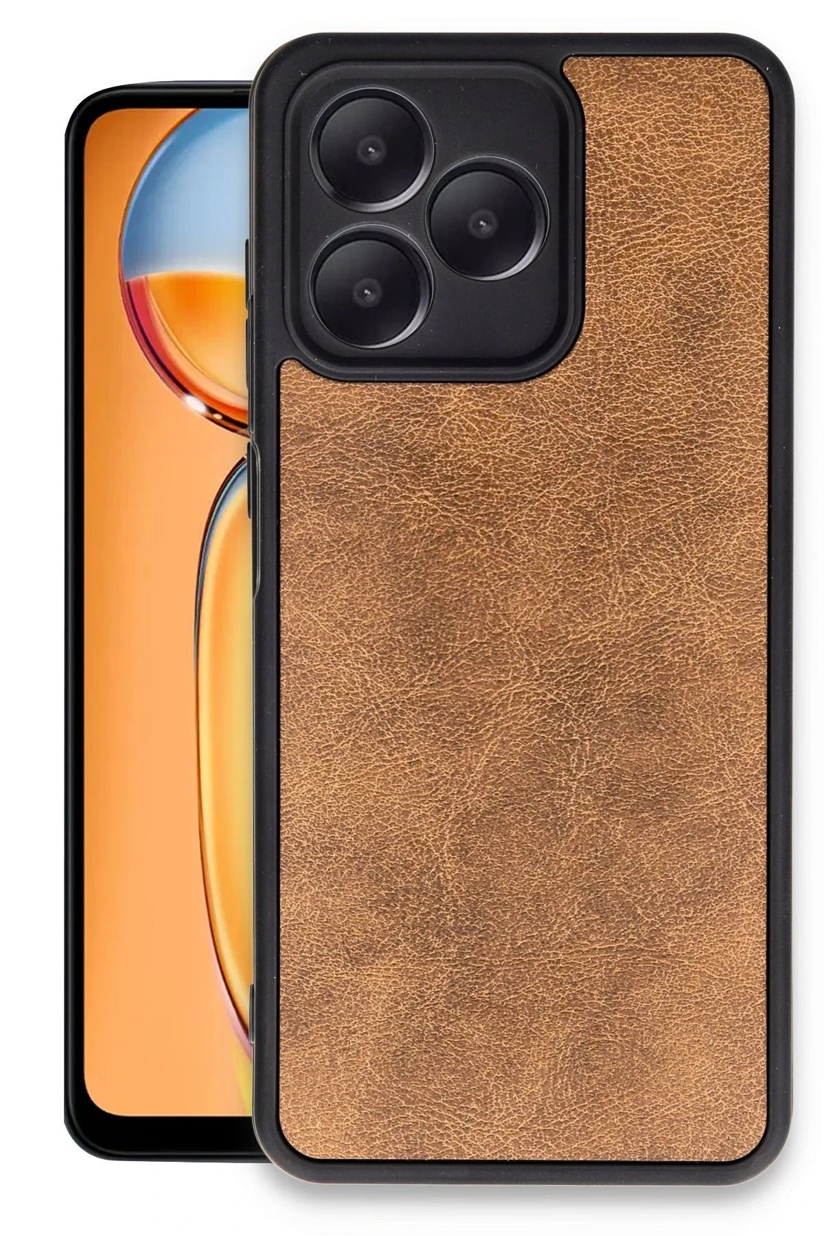 NewFace Realme Note 50 4G Kılıf Aras Deri Kapak - Taba YNSMR