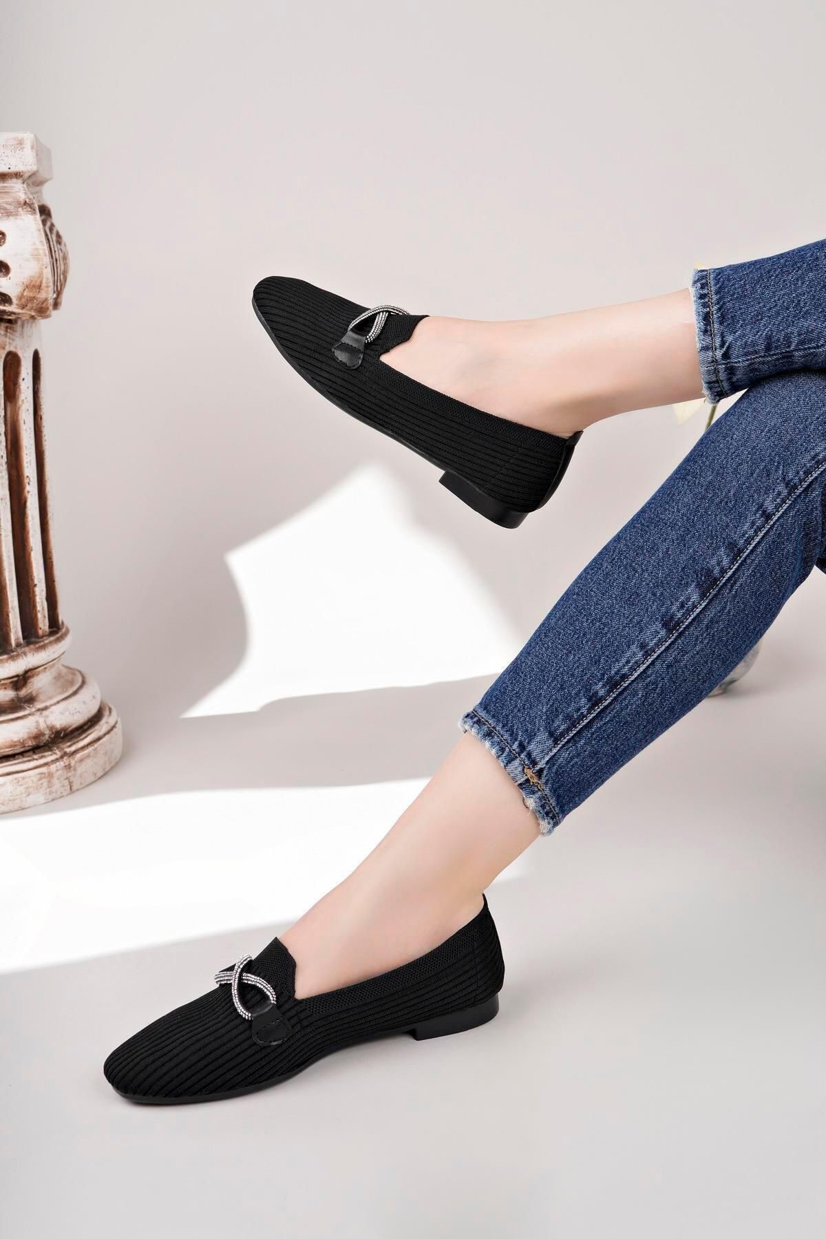 Aymood-Tricotaj cu cataramă Balerina A Textil negru A Textil negru A Textil negru A Textil negru Textil negru 2