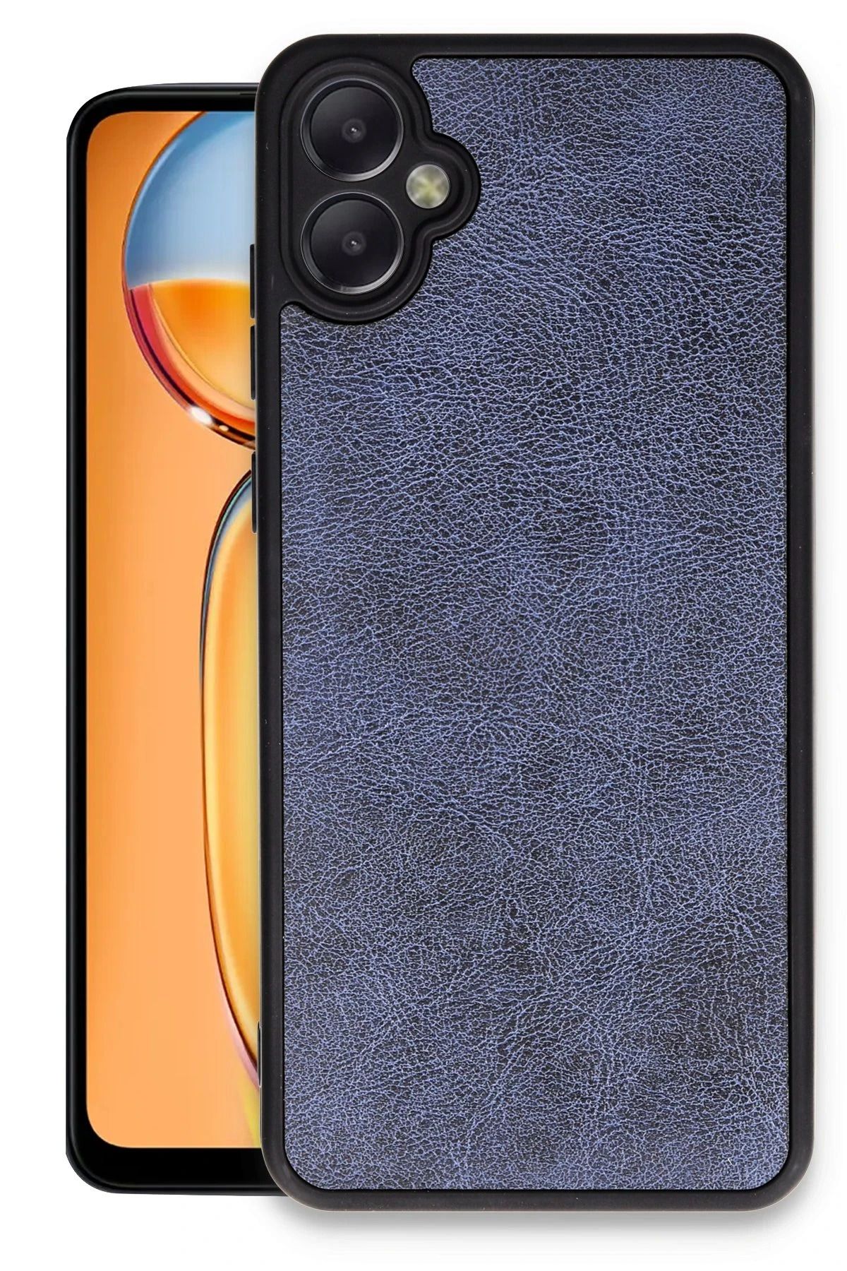NewFace Samsung Galaxy A05 Kılıf Aras Deri Kapak - Lacivert HNZRN