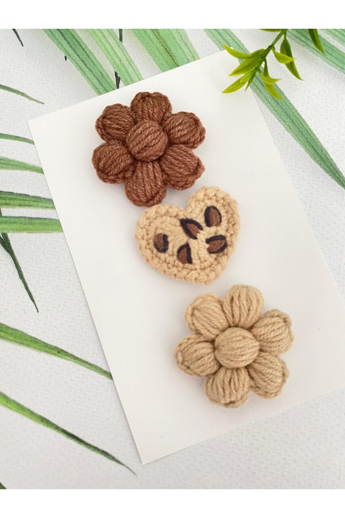 Kadın Girişimciler Atölyesi-Handmade Leopard Pattern Baby Buckle Without Hair with 3 Clips, Baby Sweetness 2