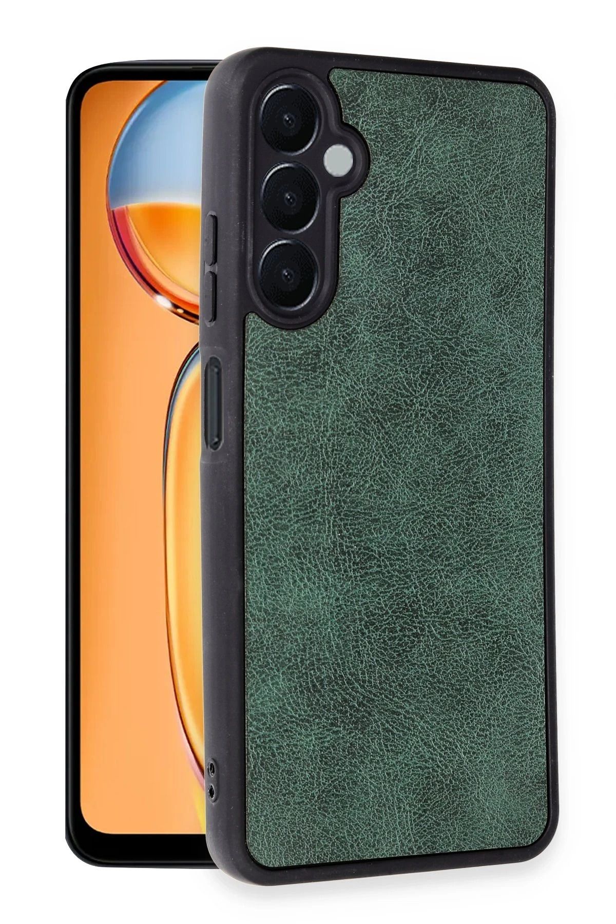 NewFace Samsung Galaxy A56 Kılıf Aras Deri Kapak - Koyu Yeşil GLSTD