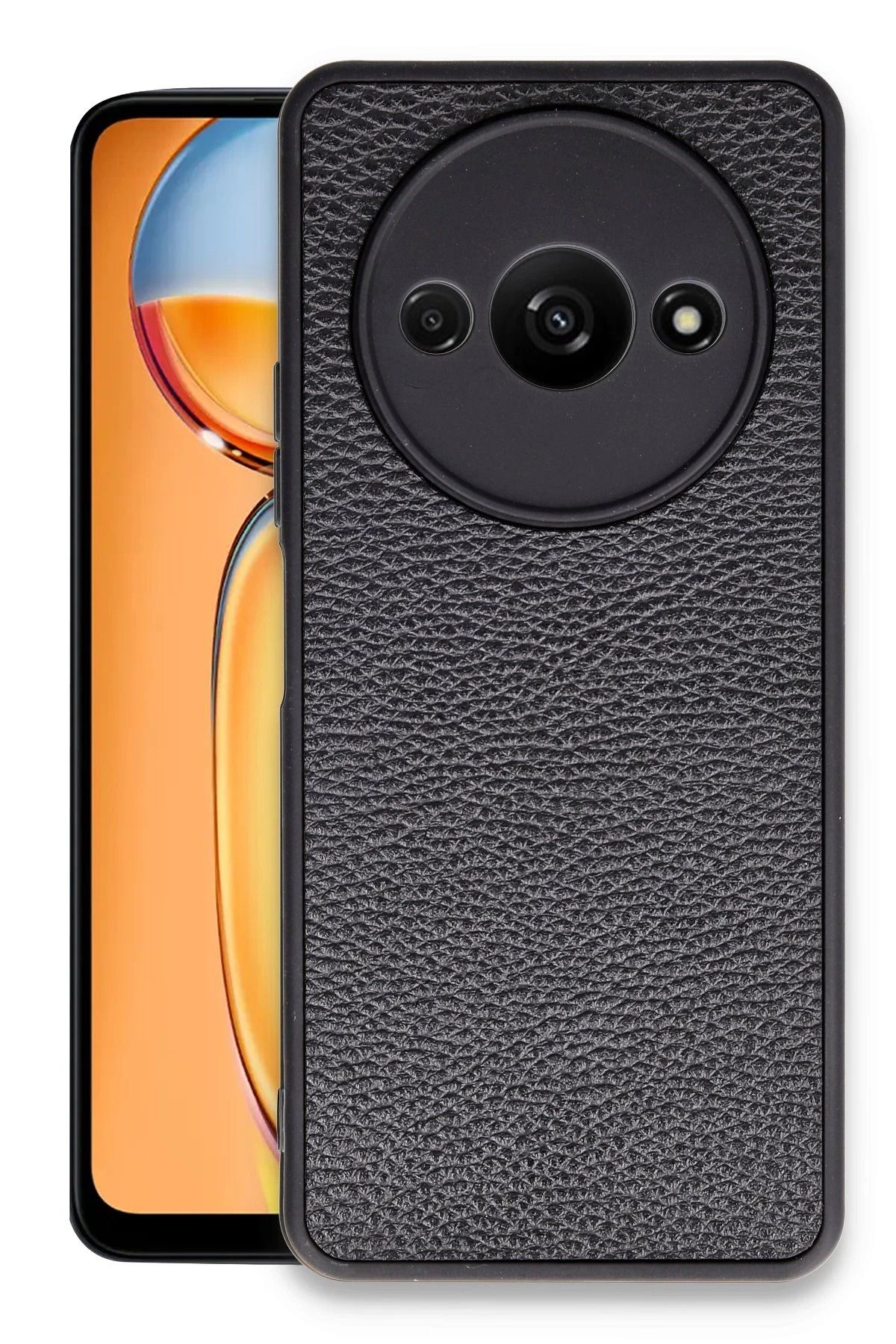 NewFace Xiaomi Redmi A3 4G Kılıf Aras Deri Kapak - Siyah YNSMR