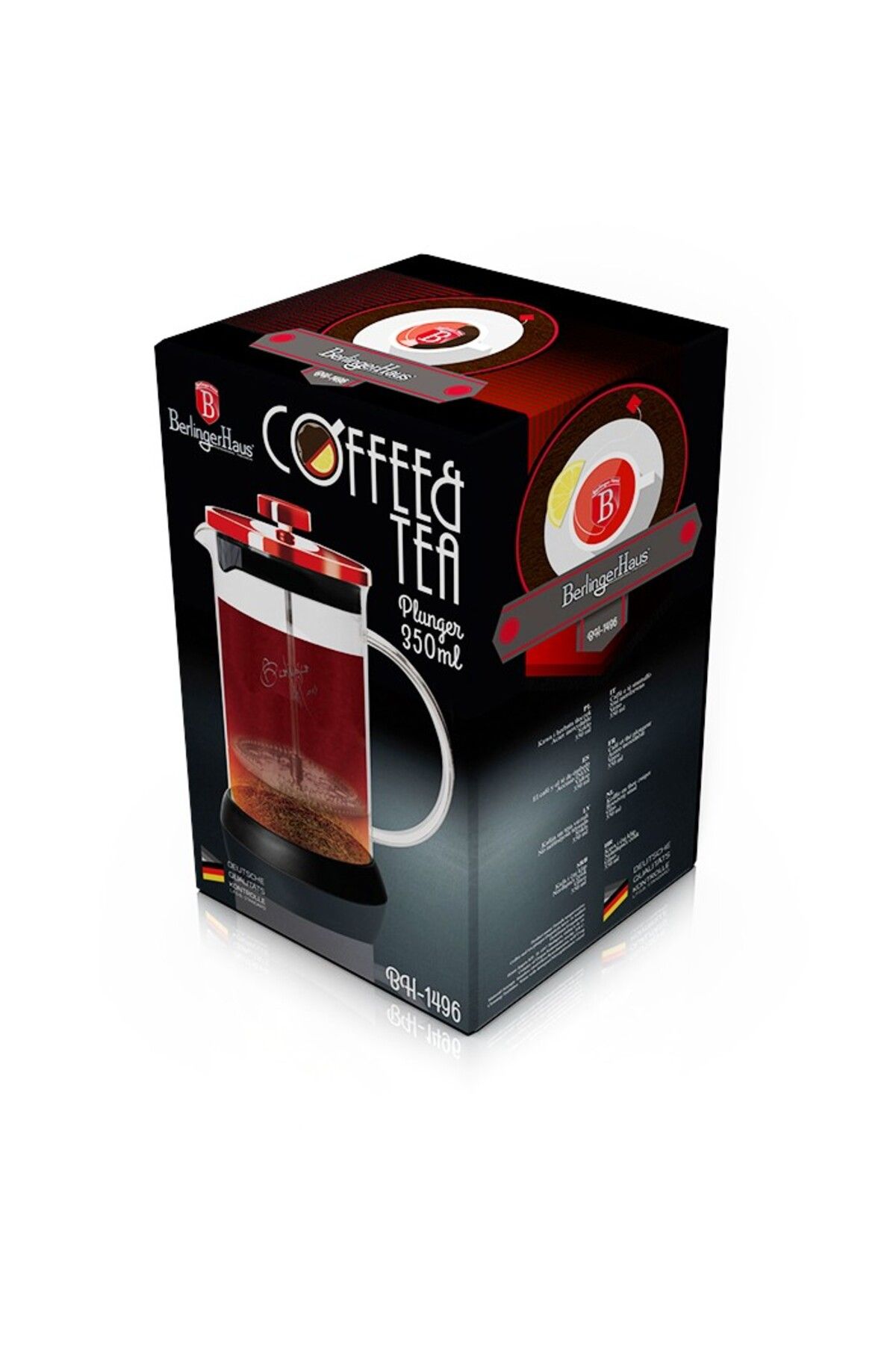 Berlinger Haus-Tea and coffee French Press 350 ml Burgundy Metallic Line 4