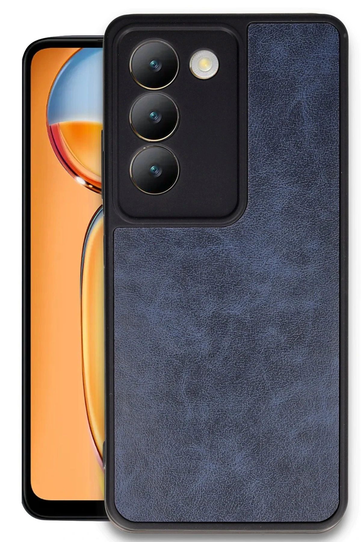 NewFace Vivo V30 Lite 4G Kılıf Aras Deri Kapak - Lacivert HNZRN