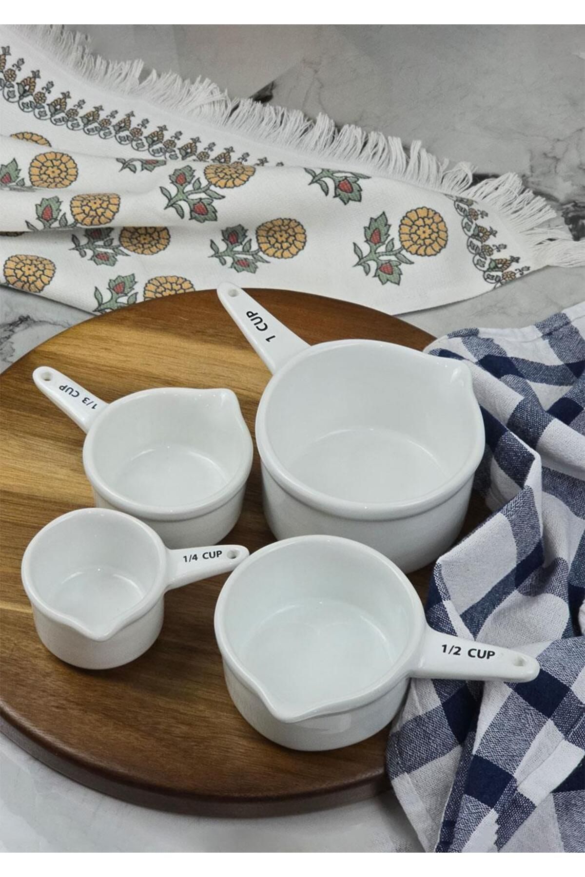 HomeTarz-Loza Measuring Cup Set - 4-Piece Porcelain Measuring Spoon Set - 4 Pieces 2