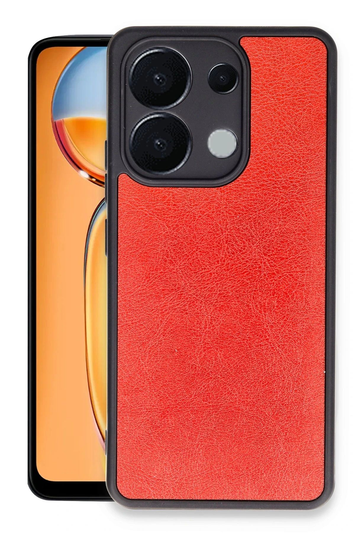 NewFace Xiaomi Redmi Note 13 Pro 5G Kılıf Aras Deri Kapak - Kırmızı INSLM