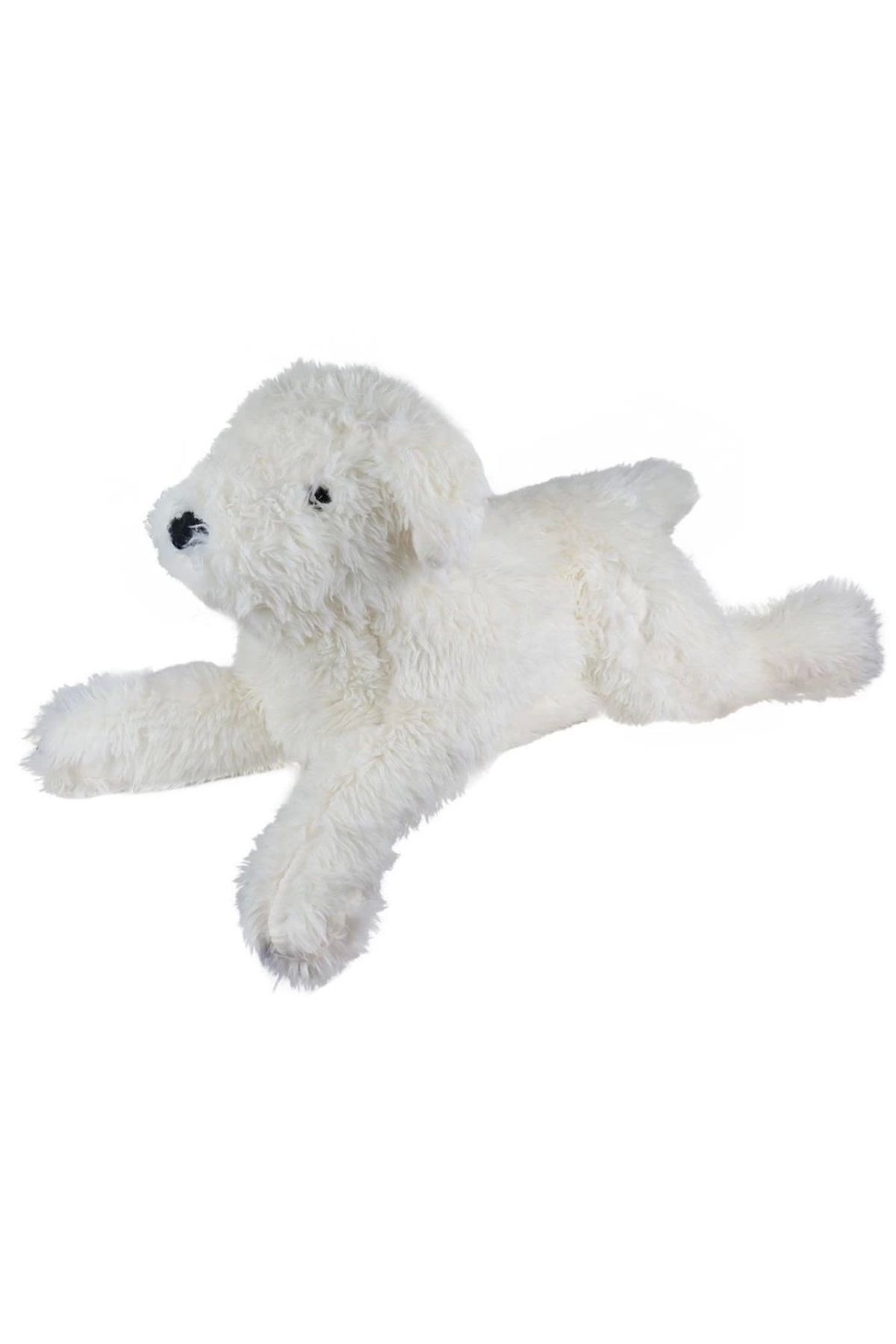 Finetoo Puffy Büyük Beyaz Köpek Peluş Çocuklar İçin Yumuşak ve Sevimli Peluş Köpek