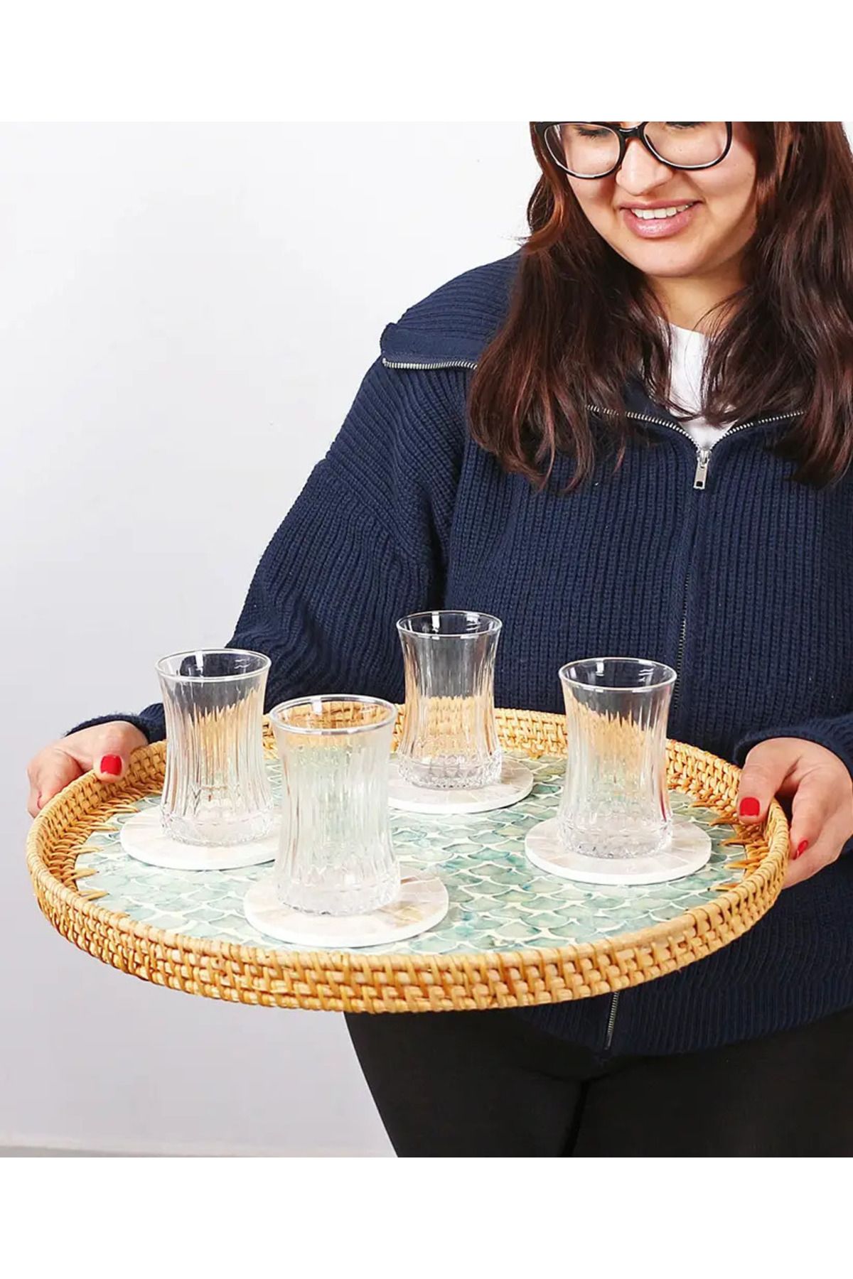 did homeware-Risus Decorative Rattan Pearlescent Tray 6