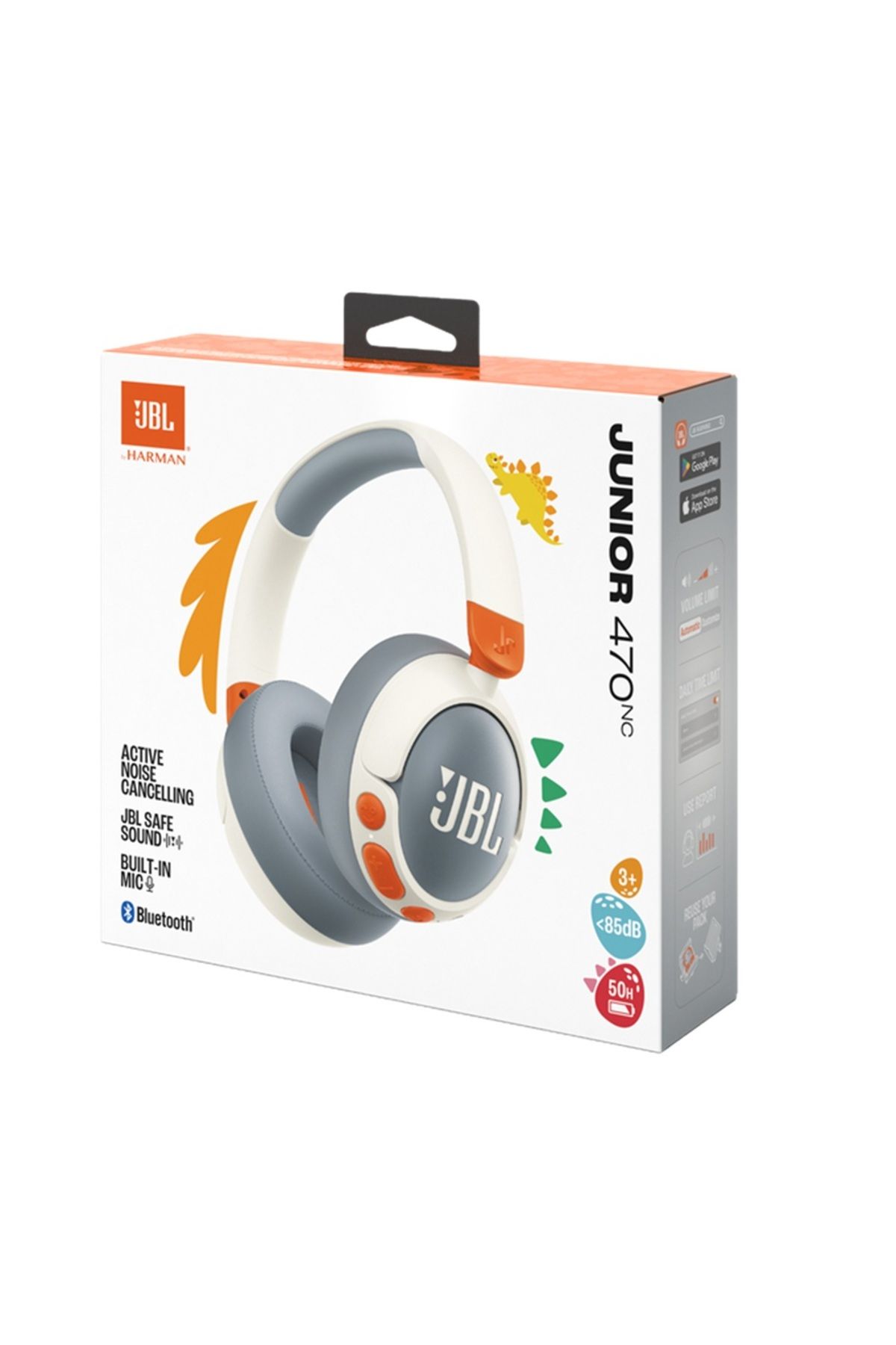 JBL-JBL JR 470NC Wireless Bluetooth Headphones with Active Noise Cancellation – White 4