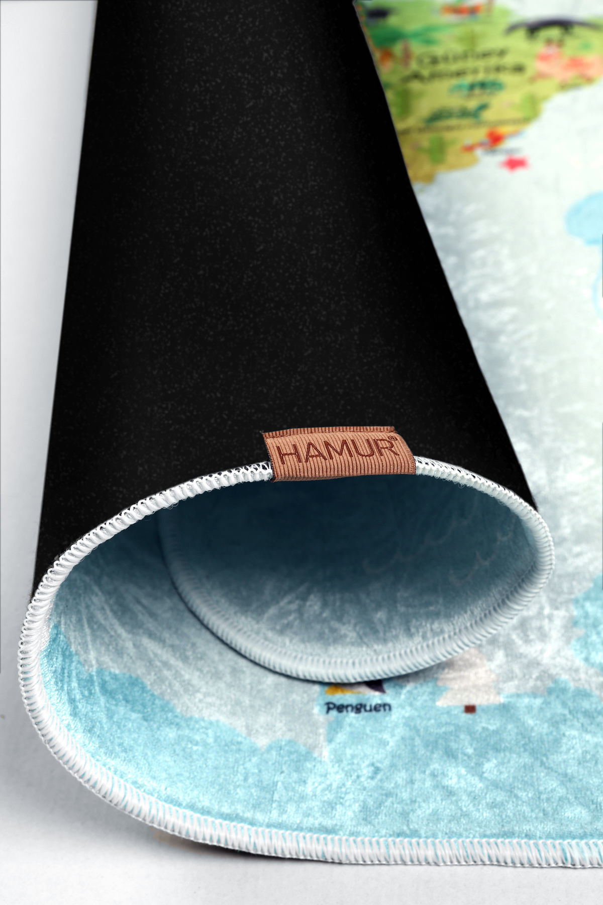 HAMUR Dünya Haritası Oyun Matı Bebek Çocuk Halısı Mavi Yenidoğan Yumuşak Aktivite Etkinlik Örtüsü fotoğrafı 6 (önizleme)