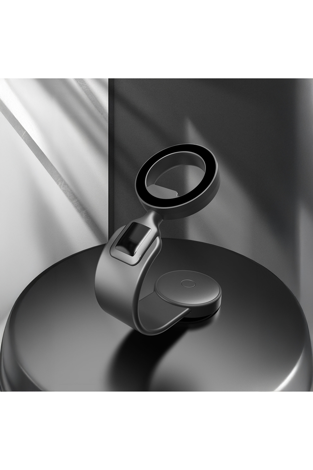 Resim Lenyes CR185 Magnetik M-safe Uyumlu Bükülebilen Eğimi ve Düz Zemin Araç Telefon Tutucu - Siyah 