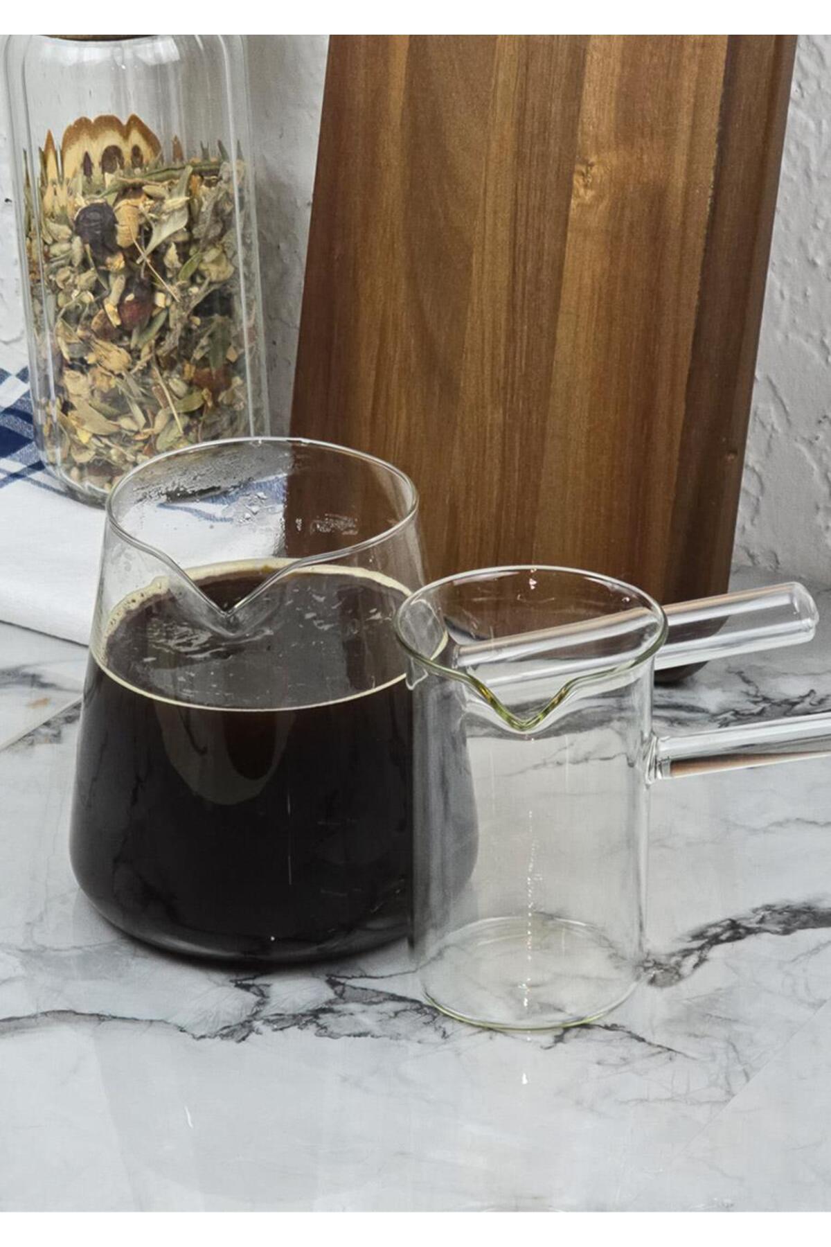 HomeTarz-Large Size Glass Coffee Pot - Turkish Coffee Pot for 11 People - Borosilicate Glass, 1 Liter 4