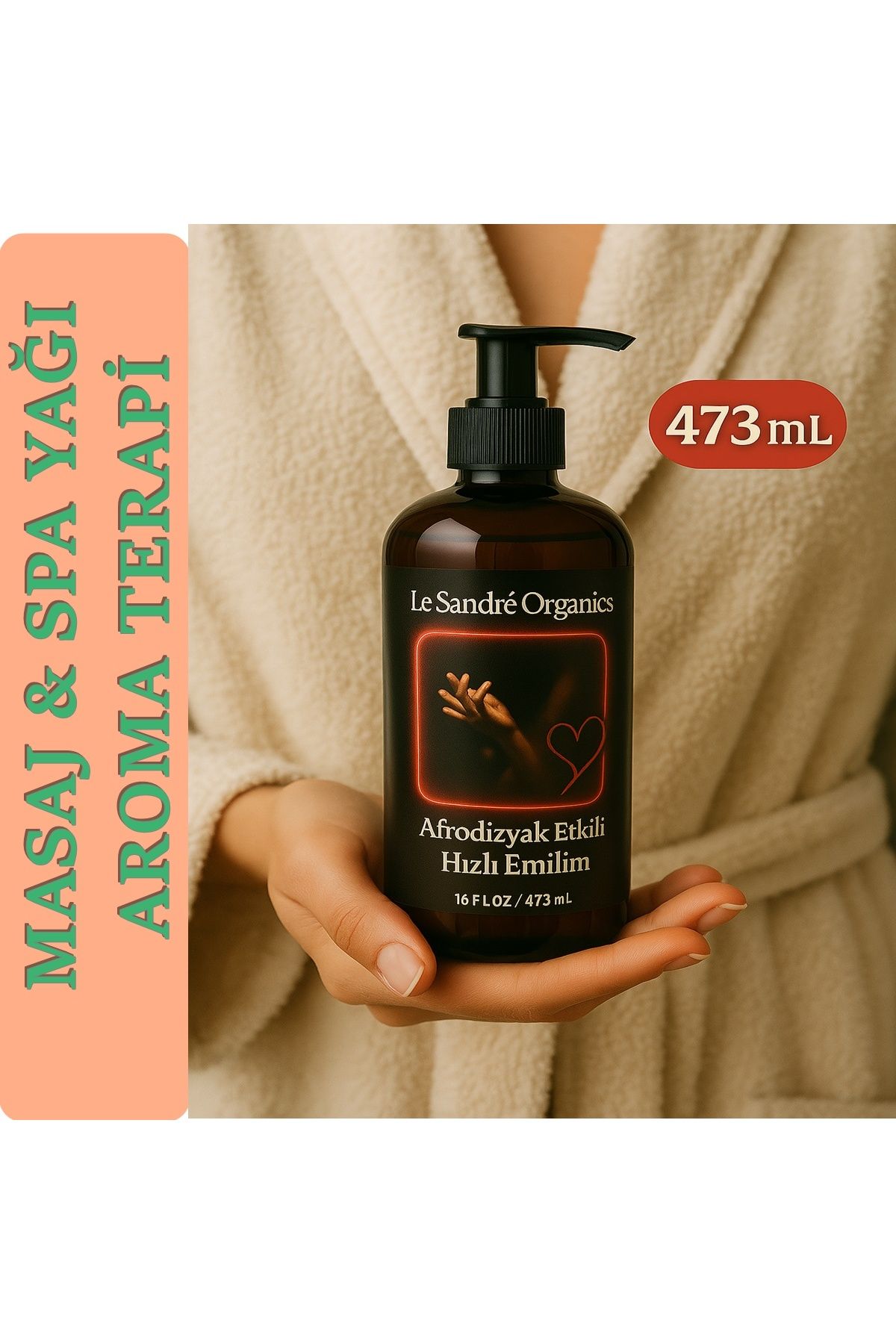 Le Sandre Organic Masaj Yağı 473 ml Aromaterapi Tropikal Koku
