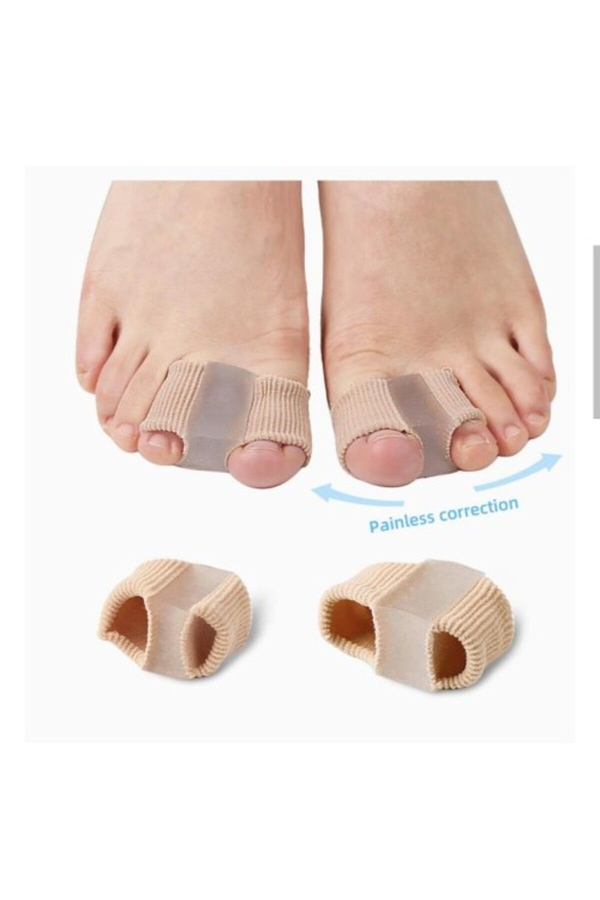 Mu Art Ahşap Baş Parmak Silikon Bunyon Eğik Ayak Parmaklarını Düzeltmeye Yardımcı