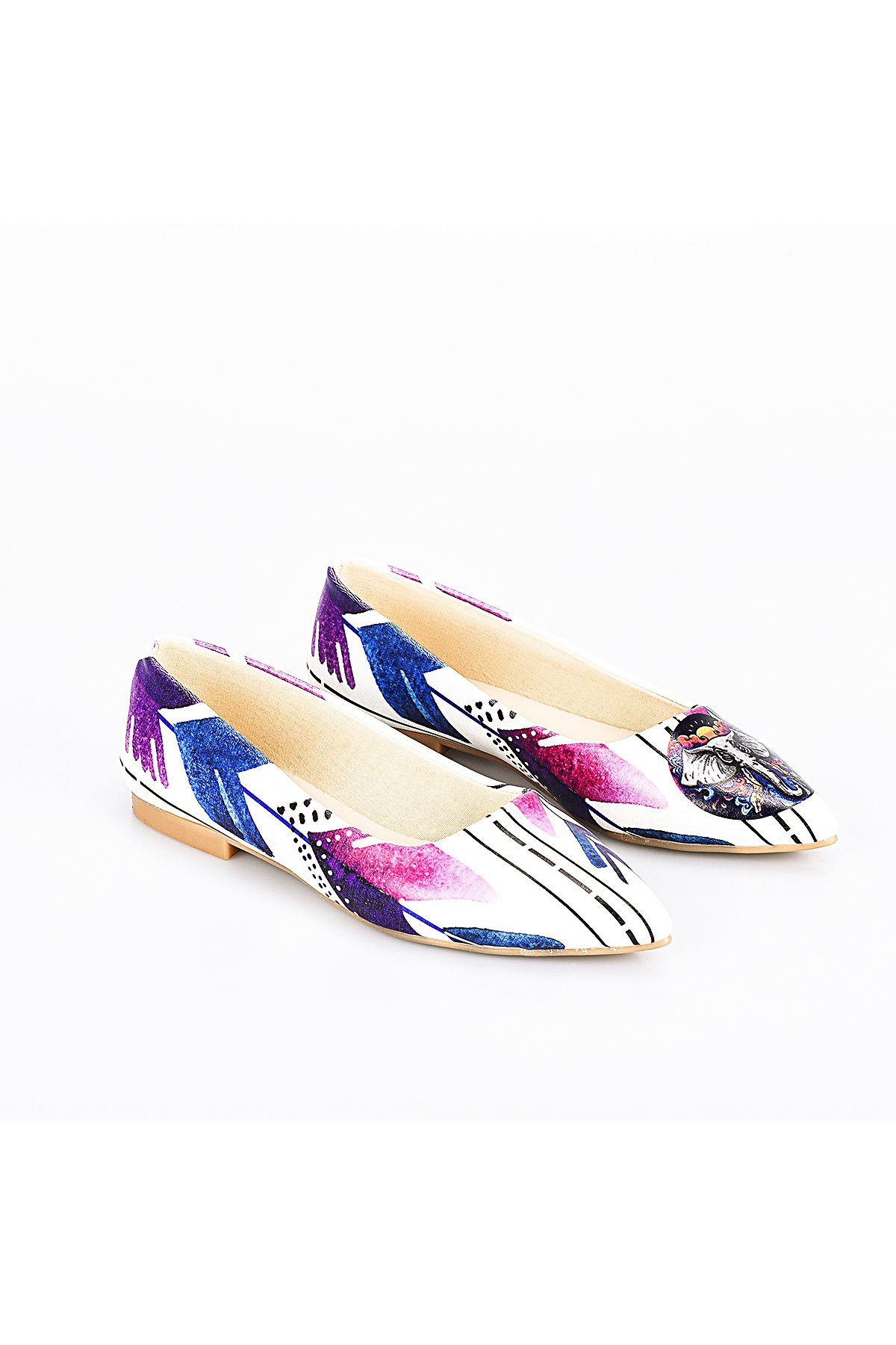 Streetfly-Printed Colorful Women's Ballerinas 3