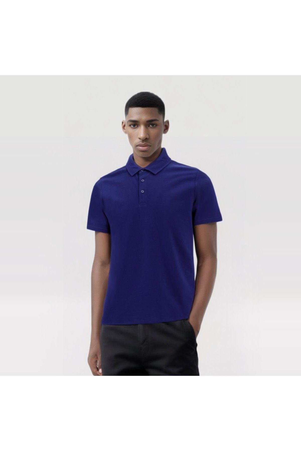 Baymen %100 Pamuk Yüksek Kalite Siyah Polo Yaka Tshirt