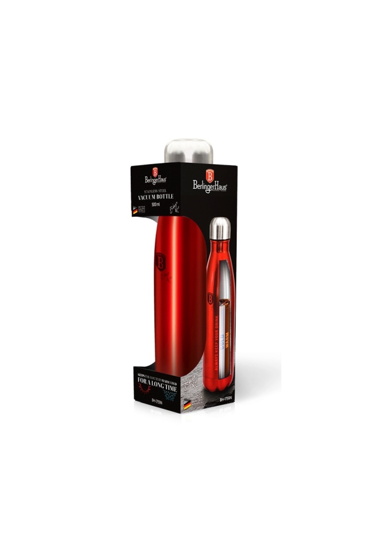 Berlinger Haus-Stainless steel thermos bottle 0.5 l Burgundy Metallic Line 3