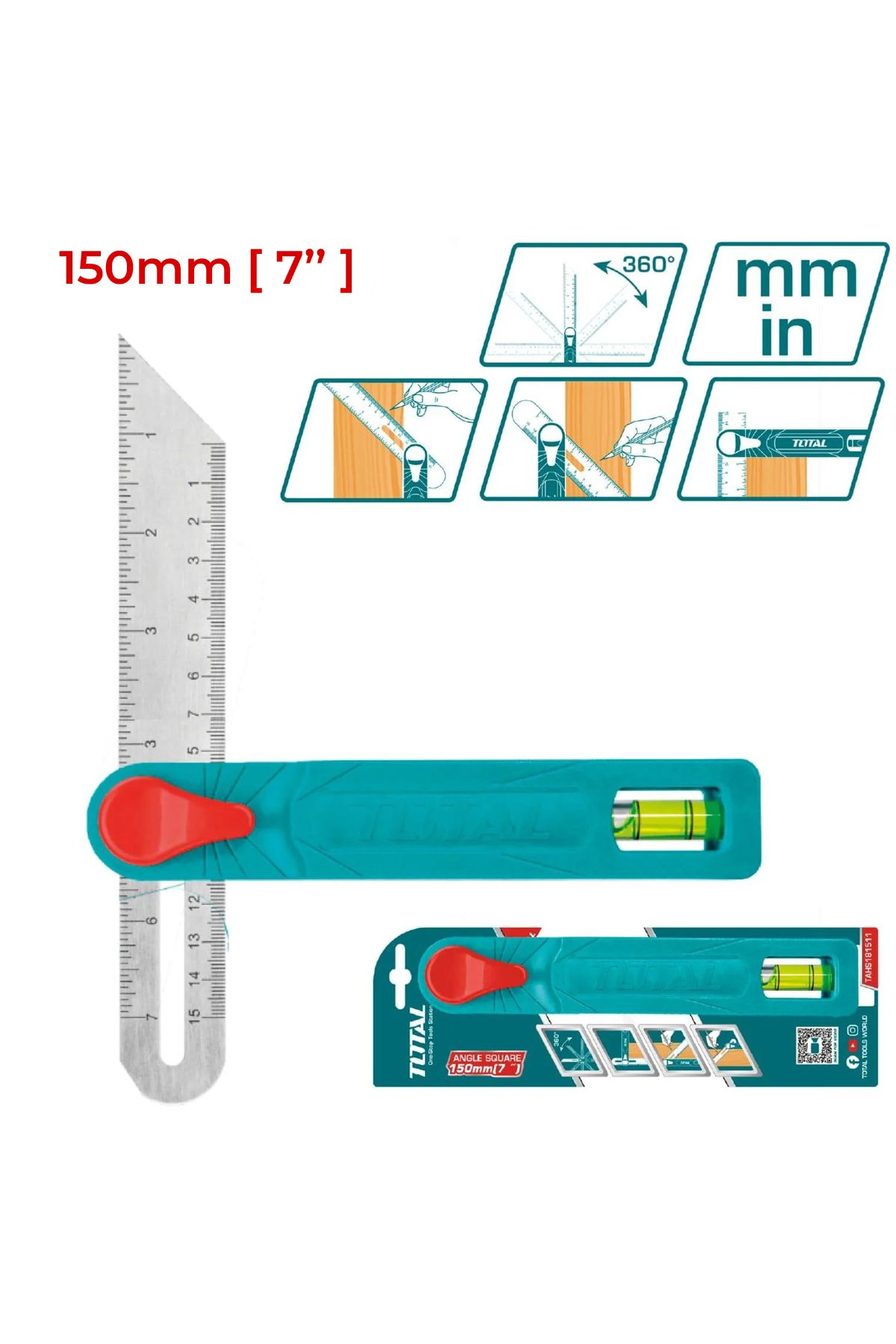 TOTAL-Total Tahs181511 180mm Movable Carpenter Angle 2
