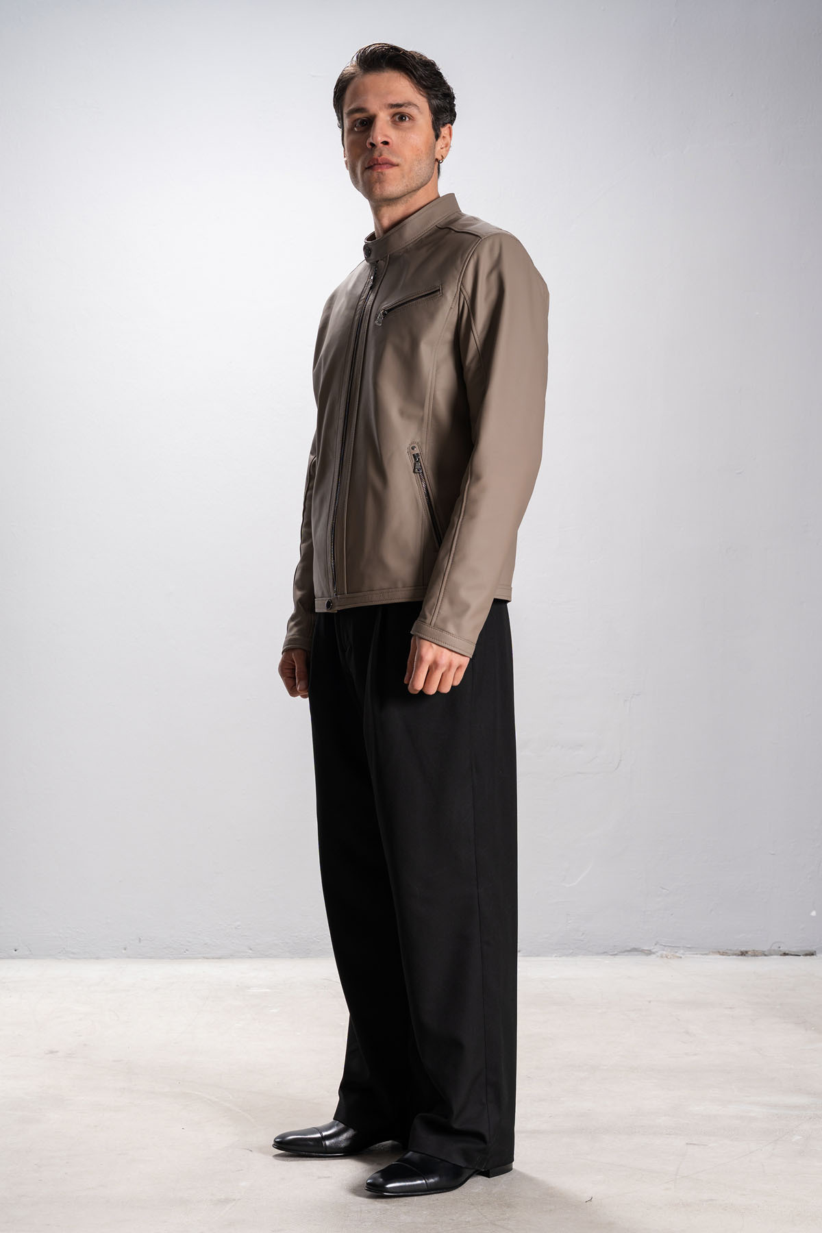 Dericlub-Faenza Men's Slimfit Judge Collar Real Coat Mink 5