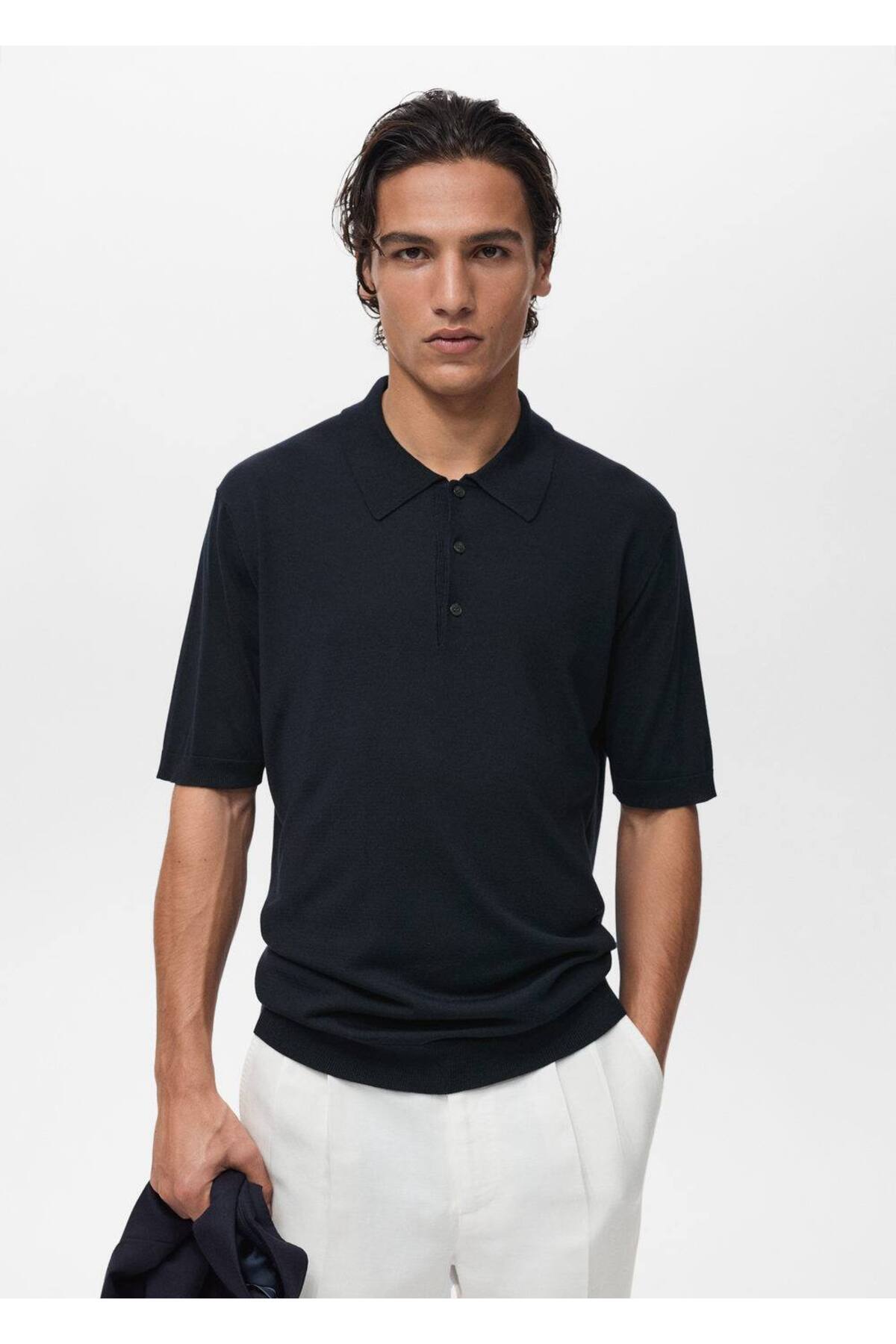 İnce triko lyocell polo gömlek