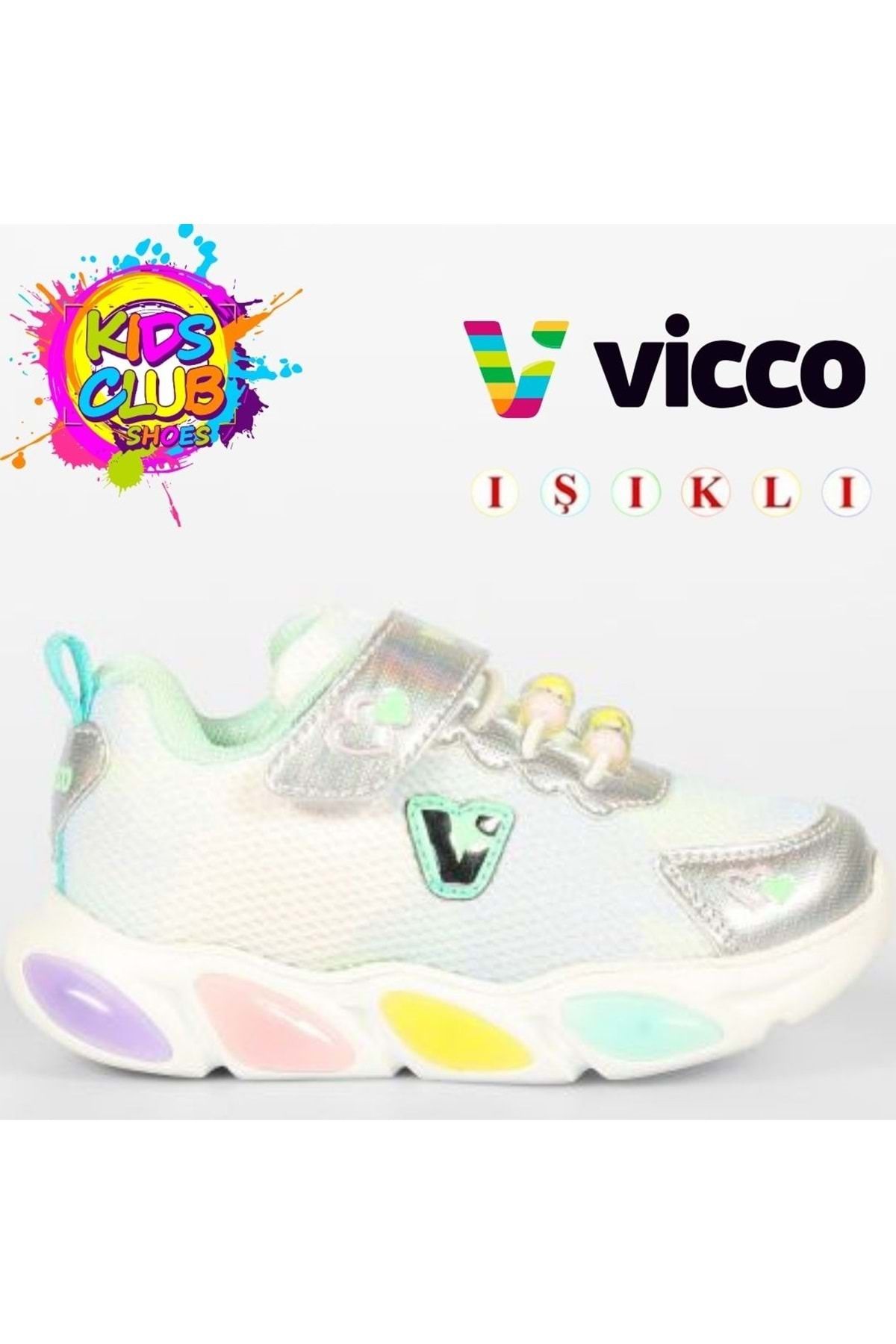 Kids Club Shoes Vicco Gelato Işıklı Ortopedik Çocuk Spor Ayakkabı BEYAZ