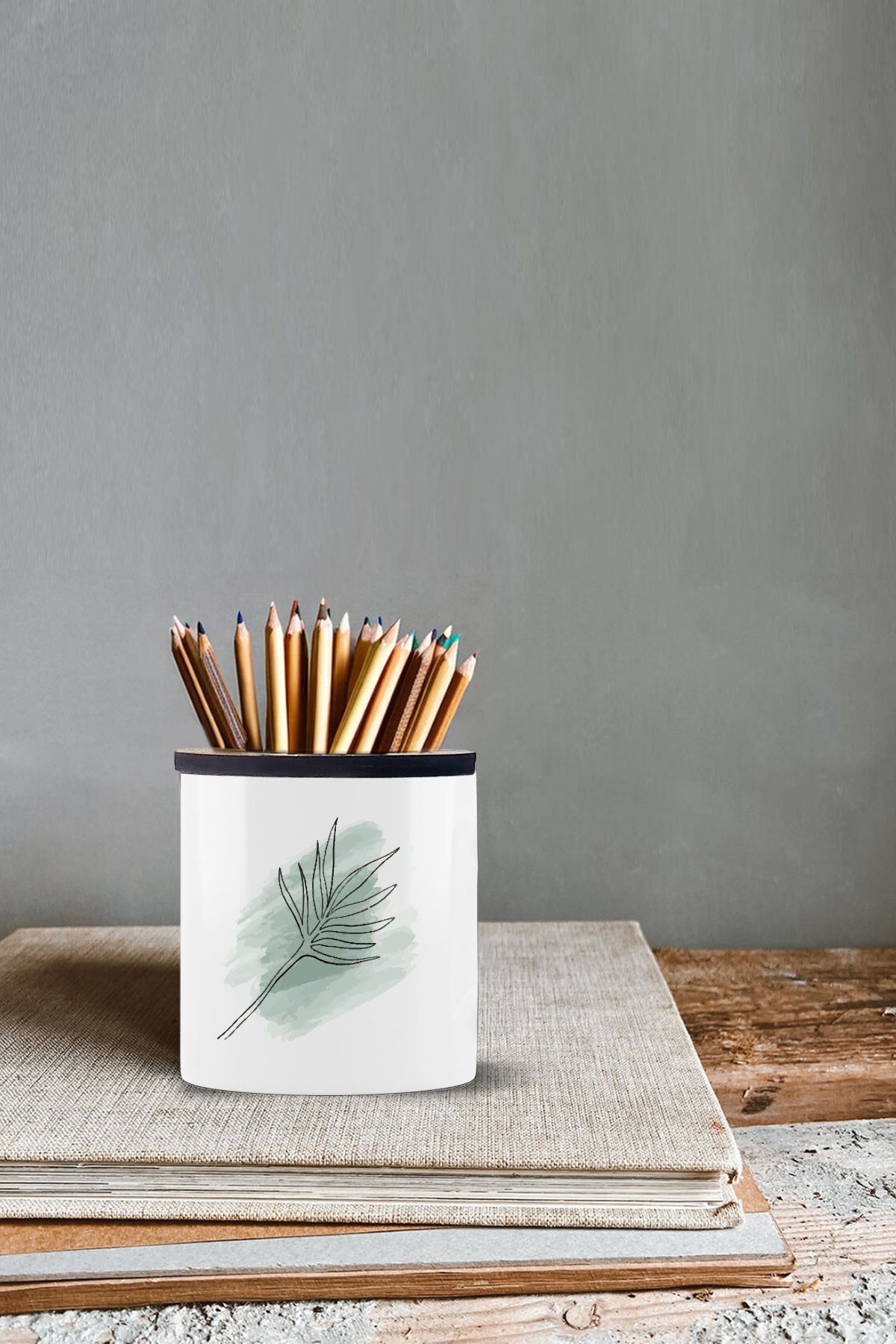 Bytwo Suport Pentru Stilou Din Ceramică Cu Design Floral, Înălțime De 9 Cm, Imprimare În Două Sensuri - One Size