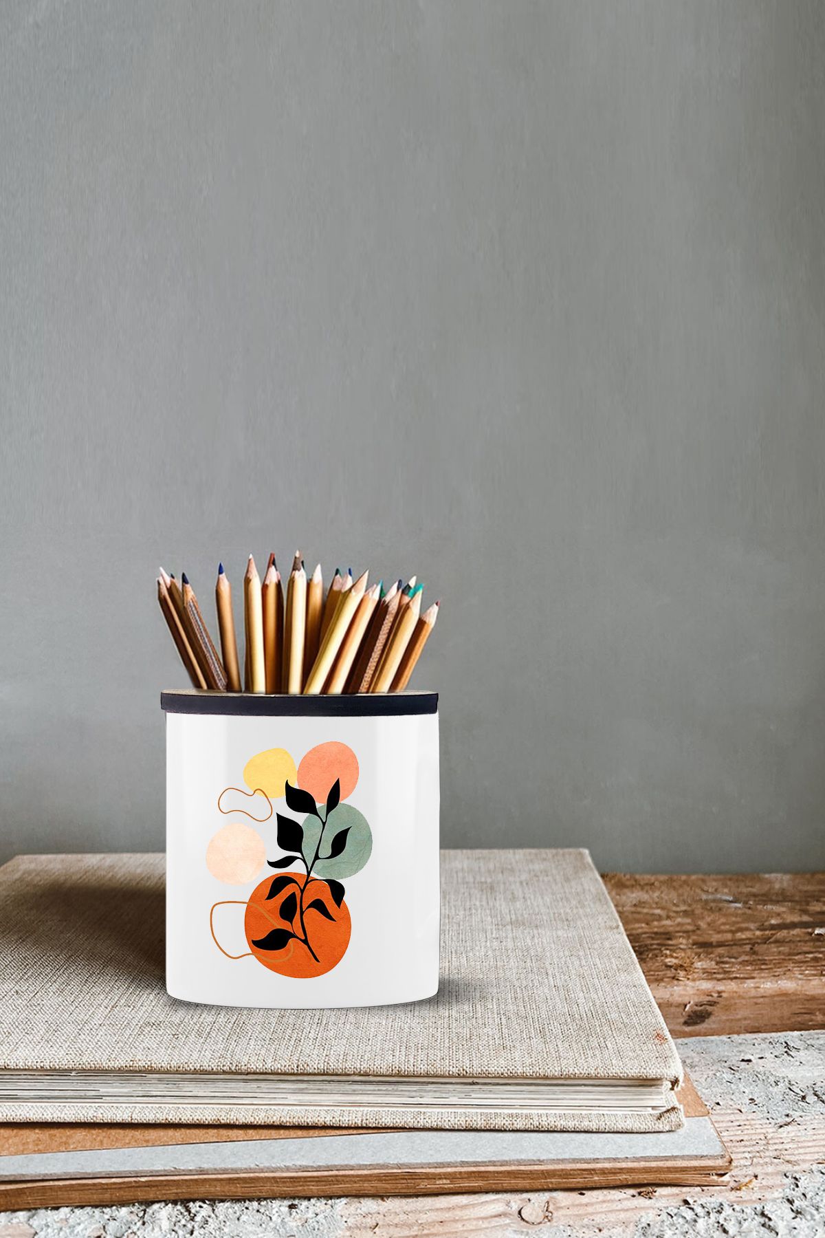 Bytwo Suport Pentru Stilou Nature Design - Ceramic - 9 Cm Înălțime - Imprimare Față-verso - One Size